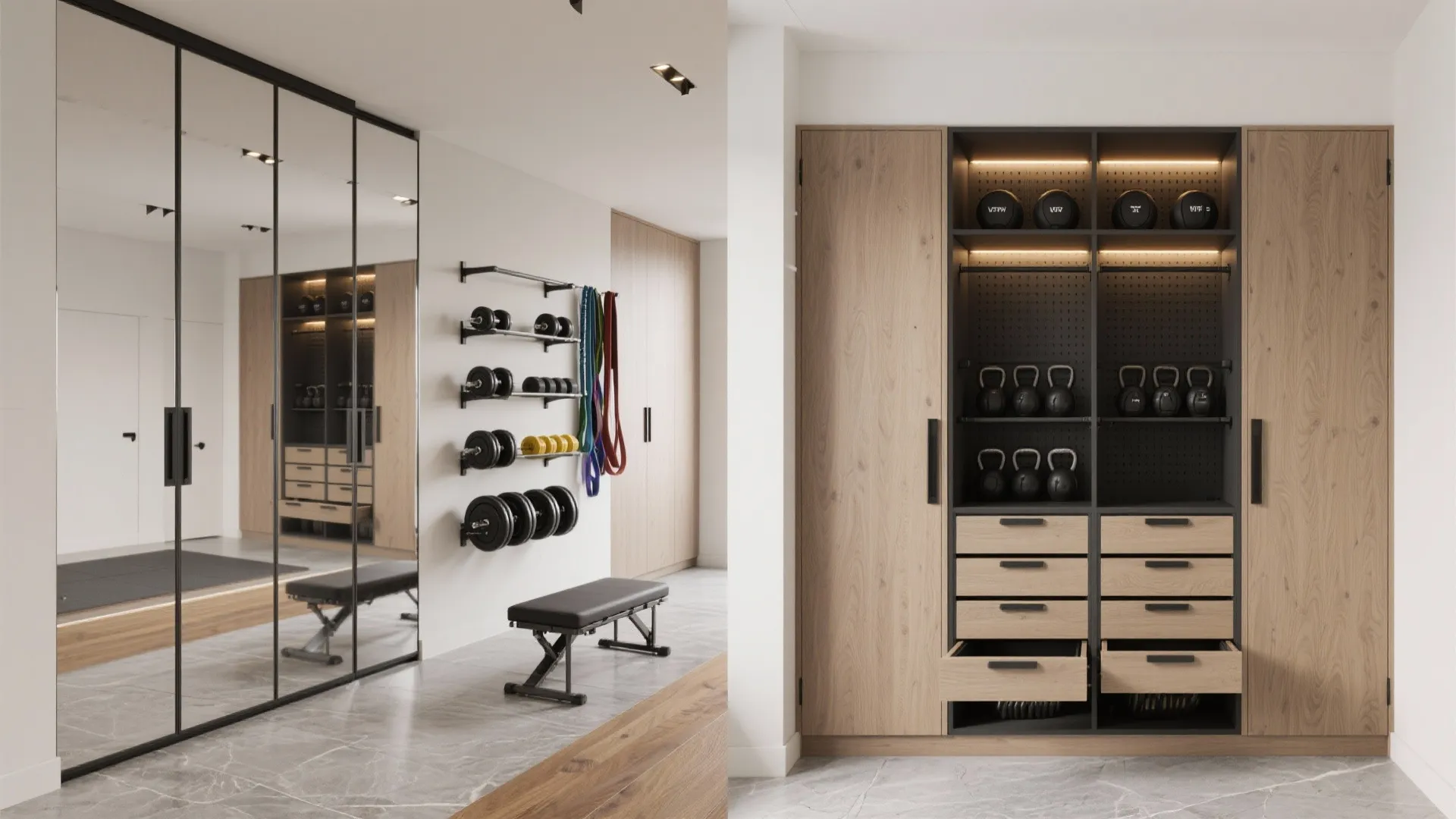 1) Minimalist Storage Wall With Hidden Racks