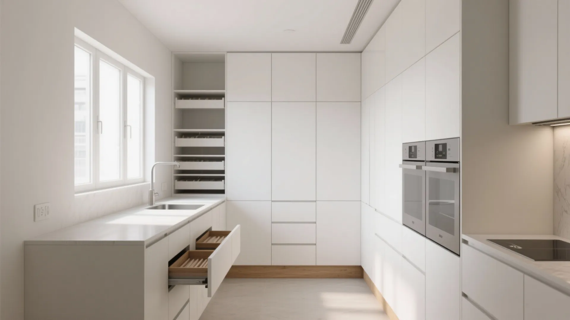 Minimalist Kitchen Storage That Disappears