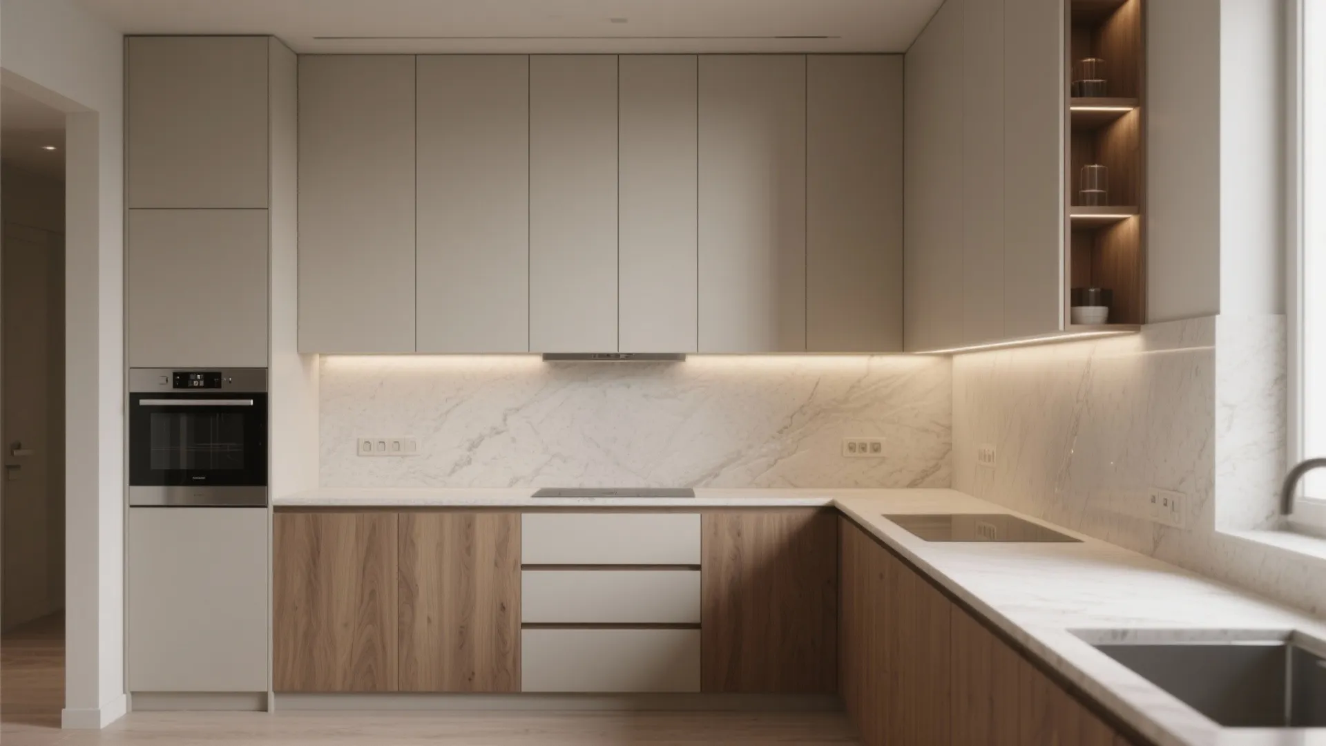 Minimalist kitchen storage that hides the mess