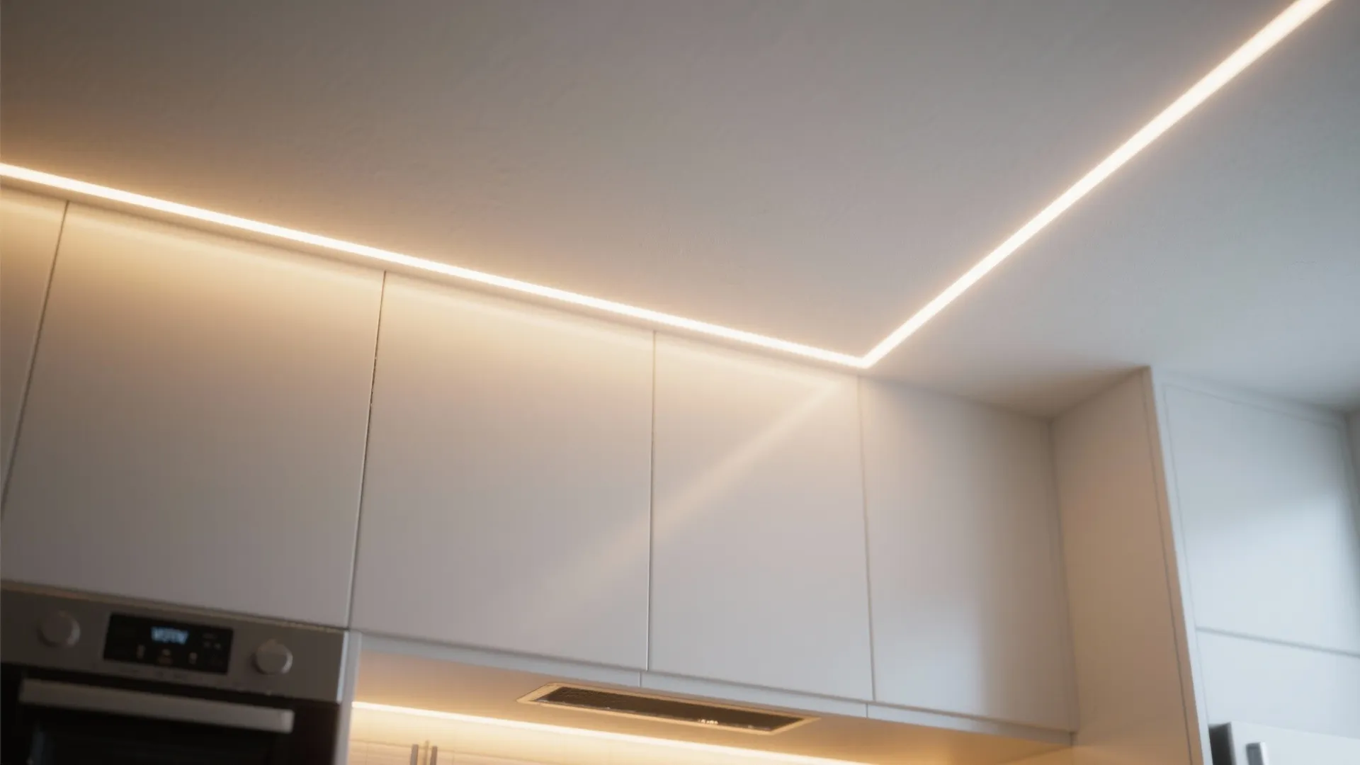 10. Hidden Light Strips Above Cabinets