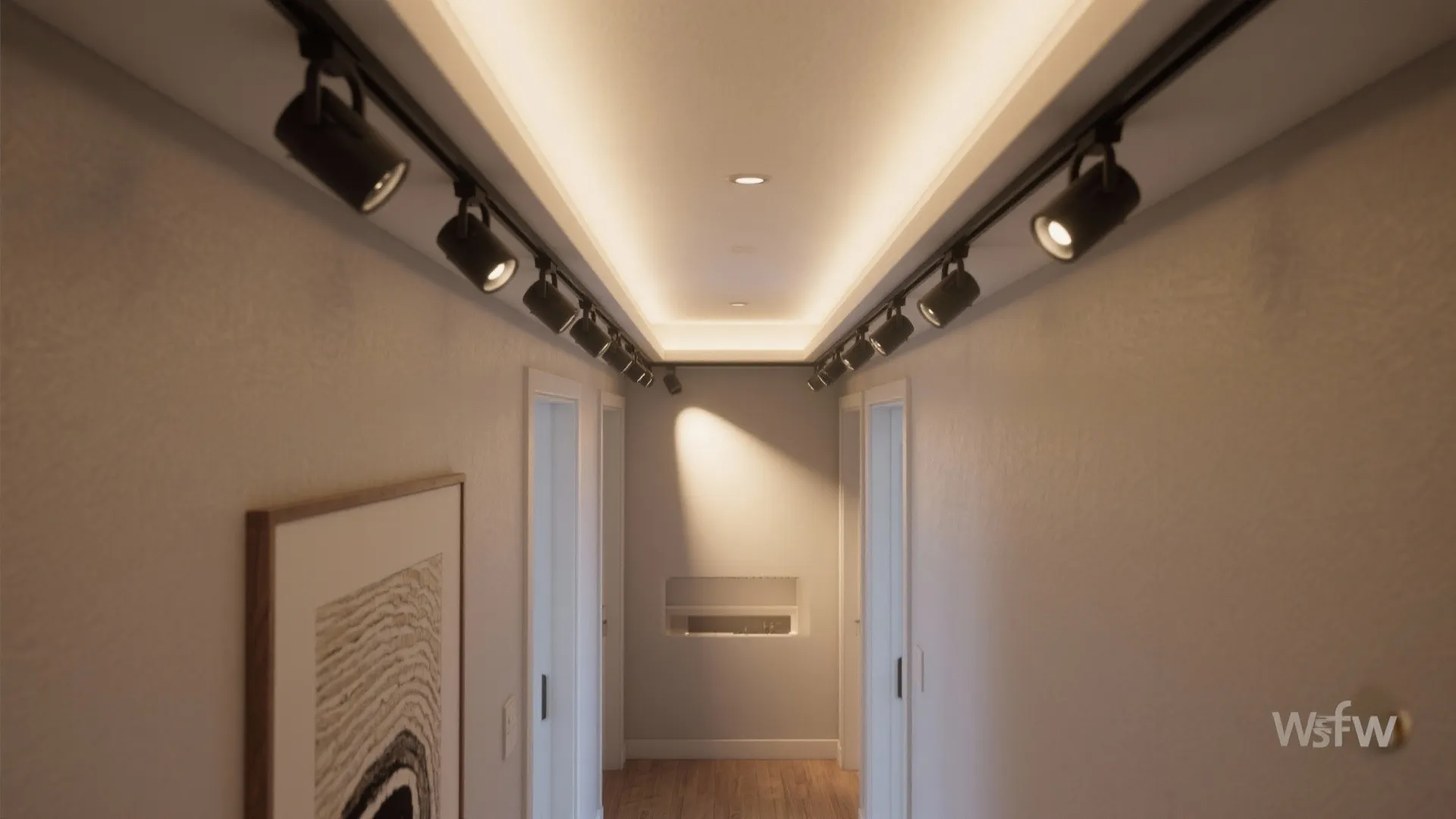 Hidden Track Lighting with Accent Niches