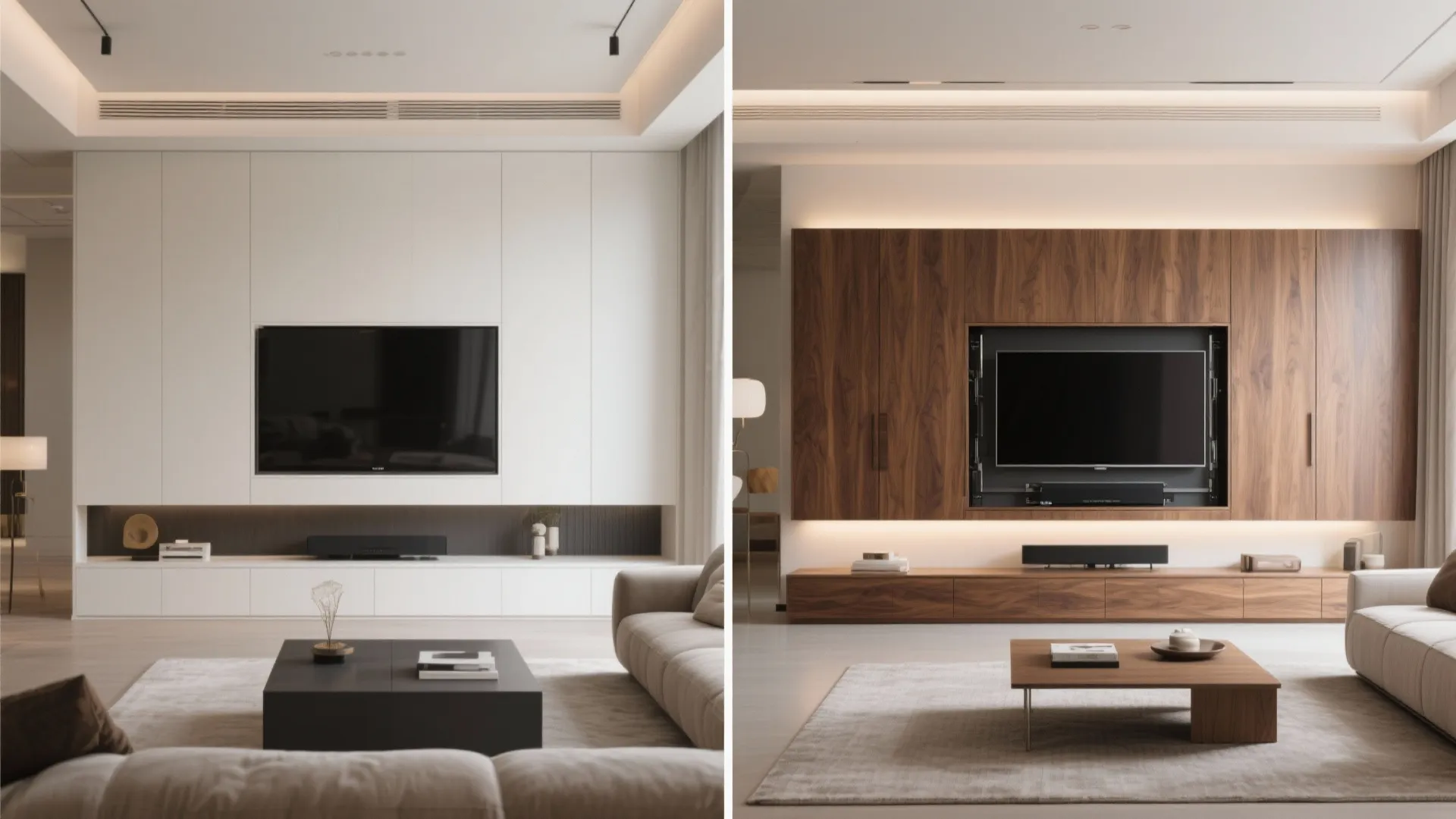 Hidden lift mechanism showing cabinet closed and TV elevated