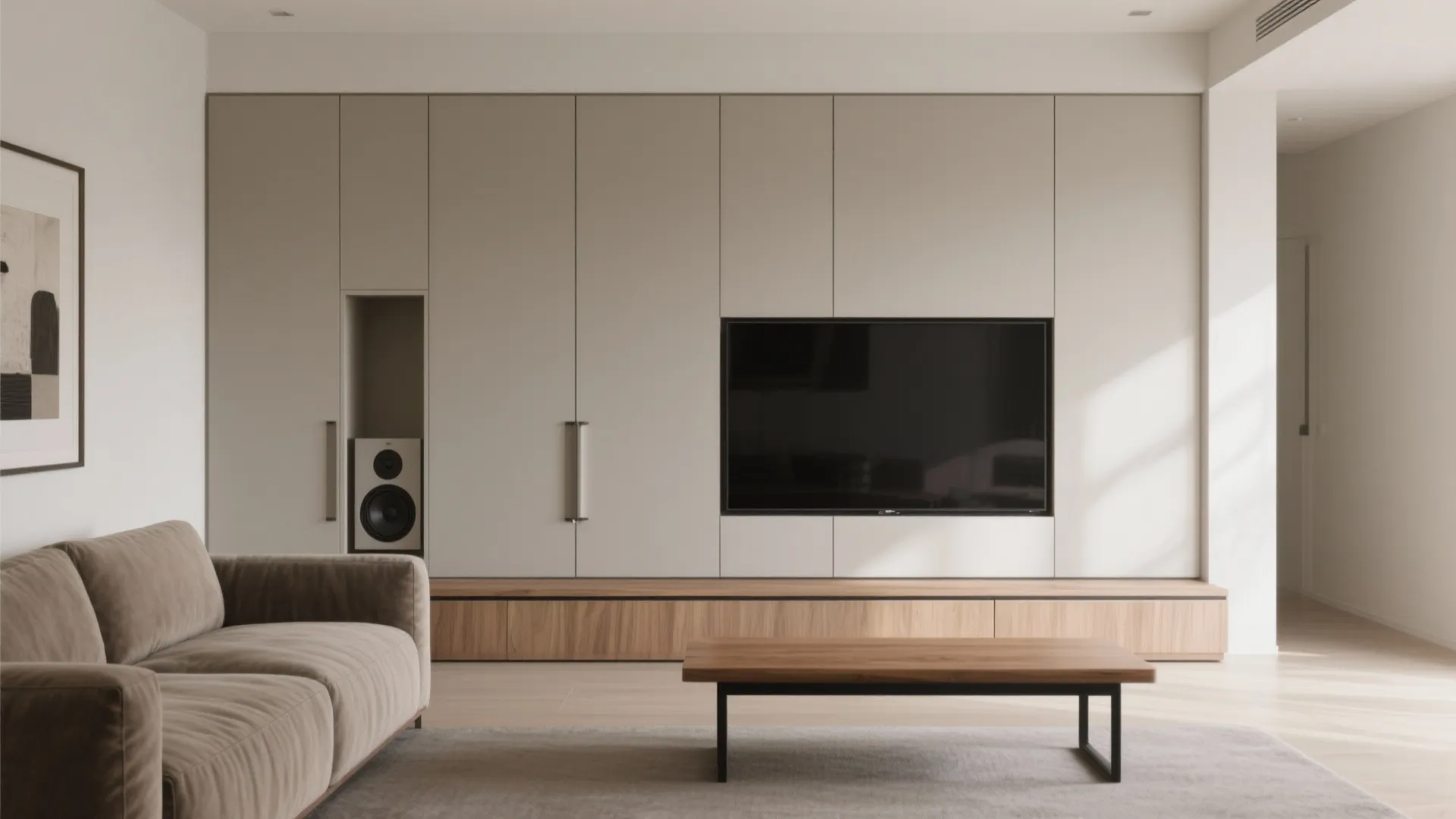 Minimalist Storage Wall That Disappears