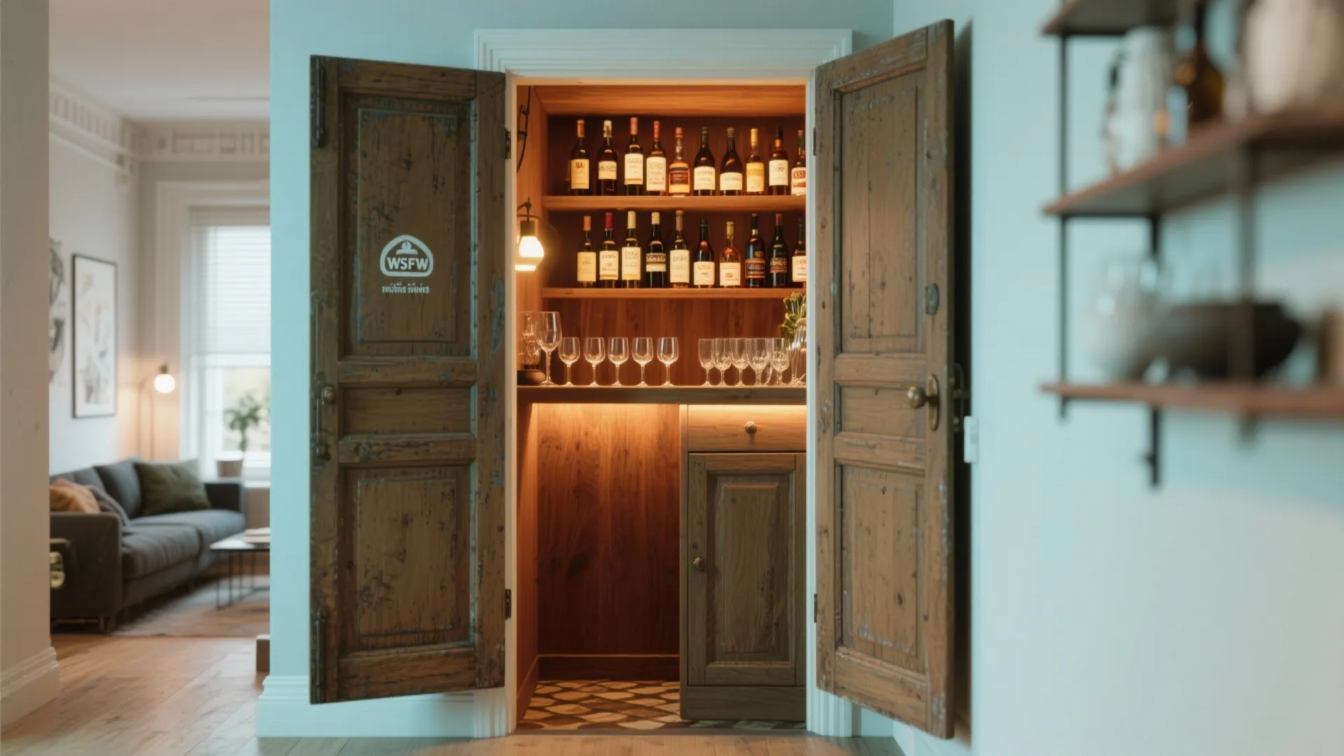 7. Hidden Bar in a Wardrobe