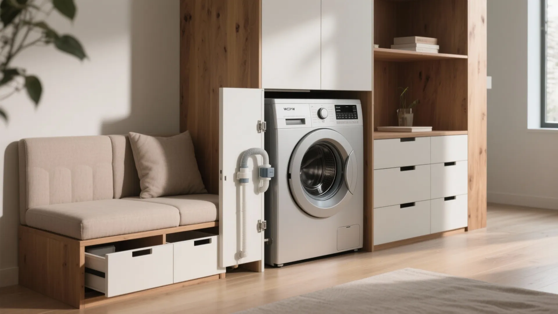 5. Multi-use furniture and hidden hookups