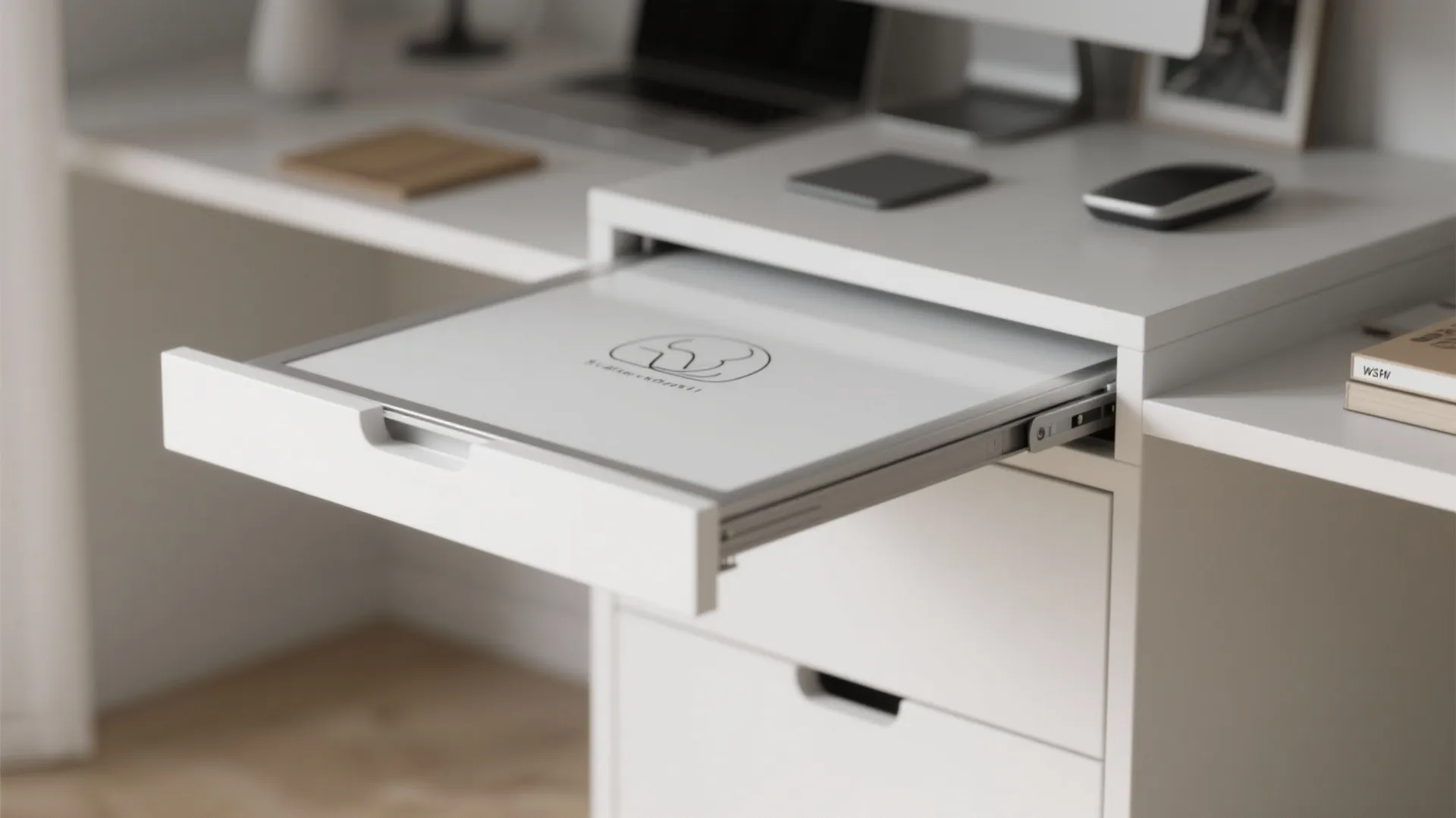 8. Hidden Whiteboard Pull-Out