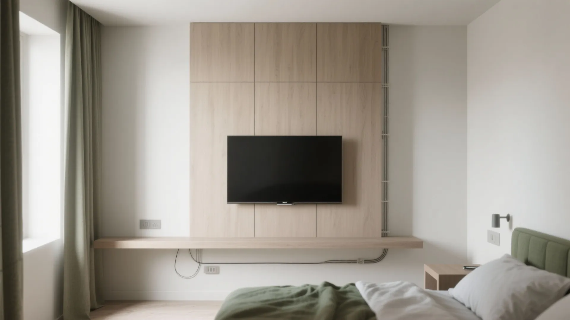 Minimalist LCD Wall With Hidden Wiring