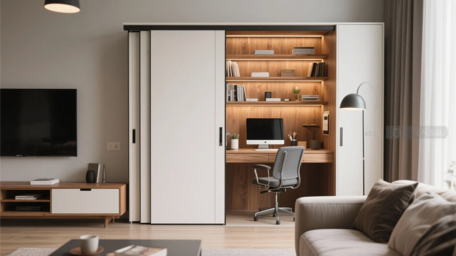 2. Hidden Workstation in a Cabinet