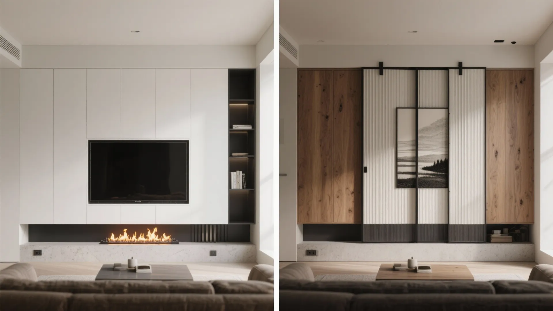 Hide the Screen: Sliding Panels, Art, and Curated Millwork