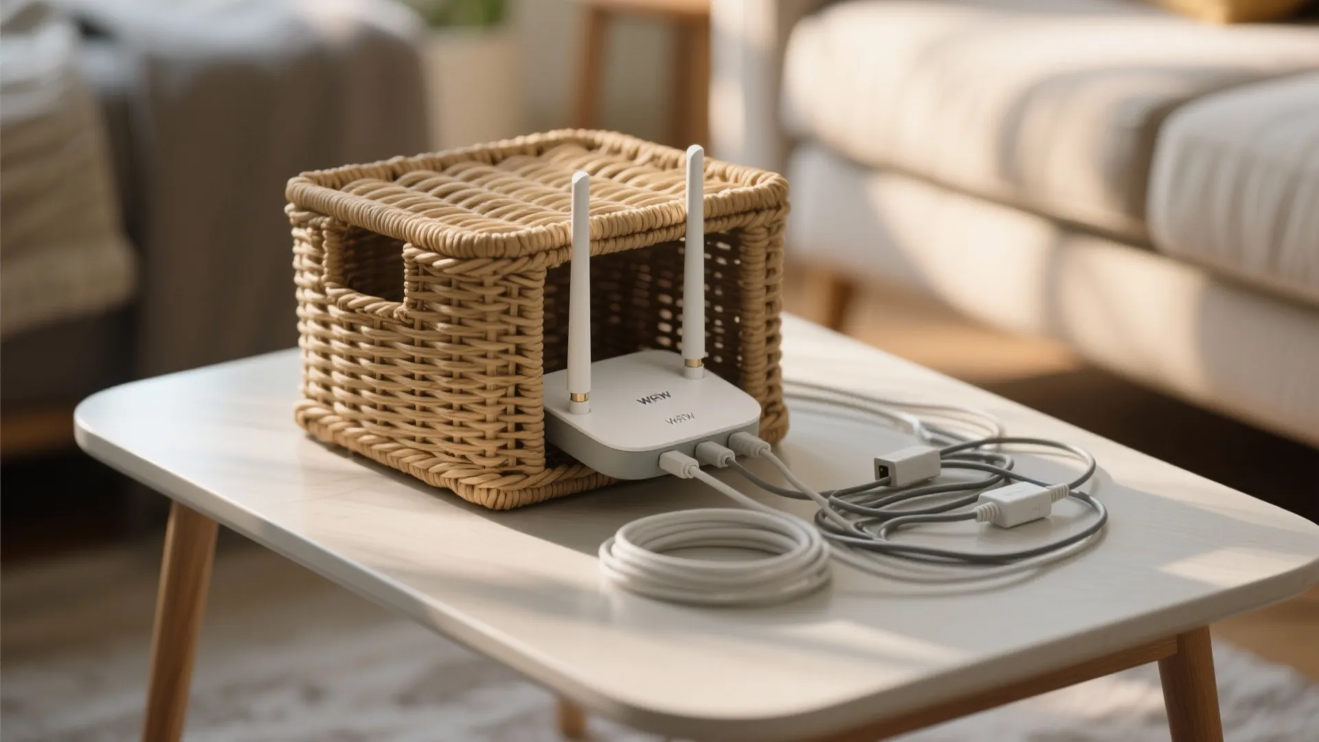 9. Hide Tech with Stylish Storage