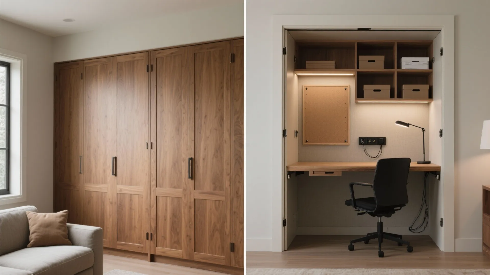 3) Hideaway Mode: Fold-Down, Pocket, or Cabinet Office