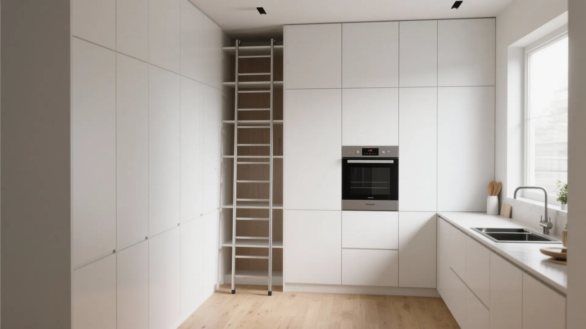 High Cabinets with Ladder Access