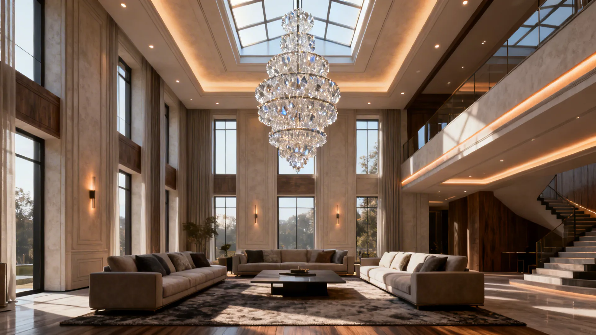 5 chandelier ideas for high-ceiling living rooms