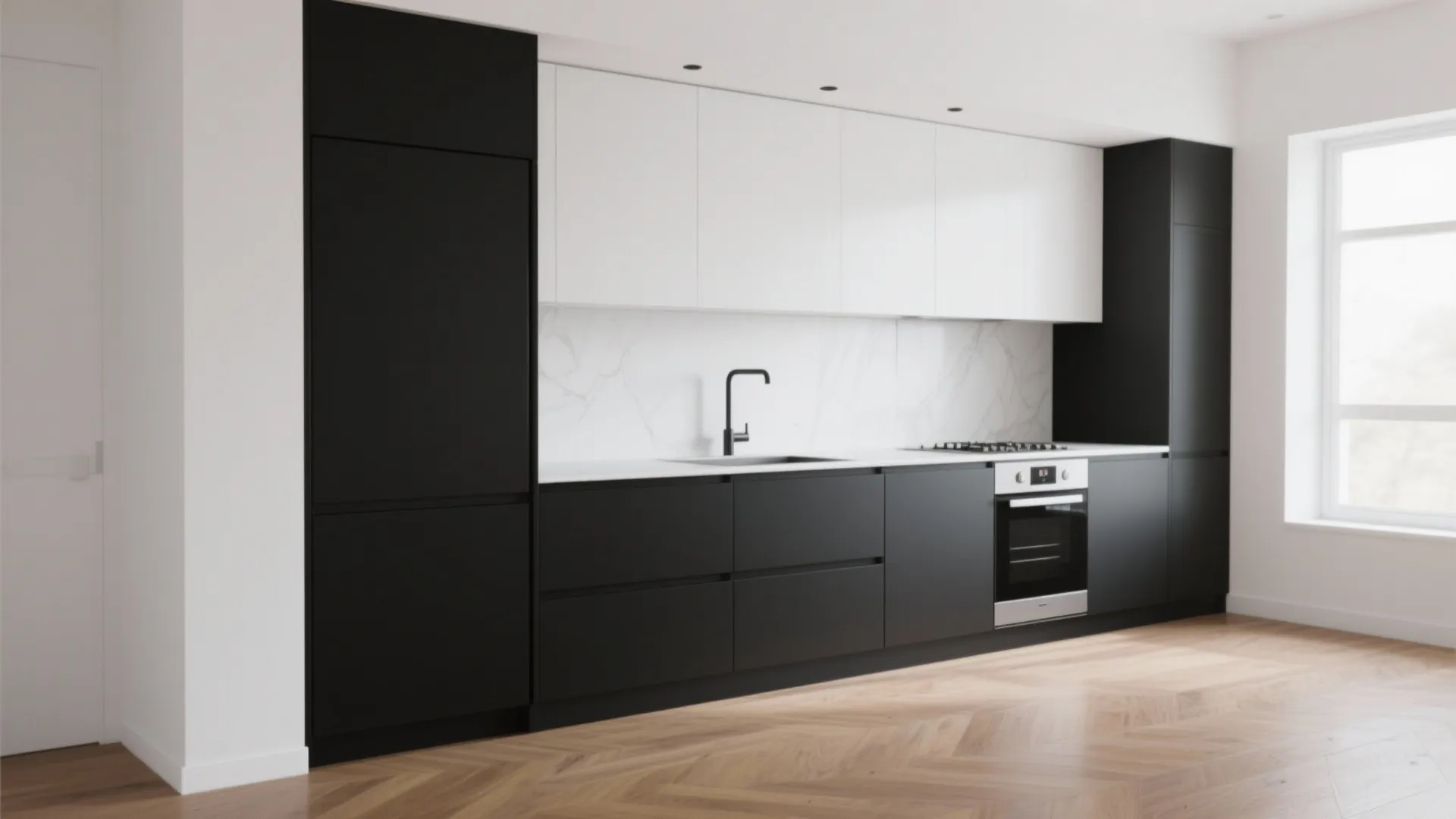 1. High-Contrast Cabinetry