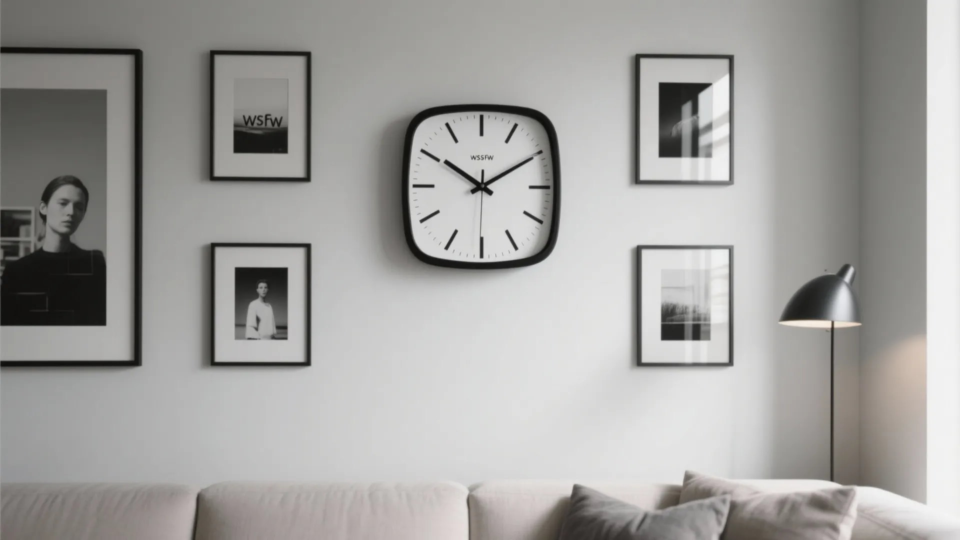 Minimalist Square Clock with High-Contrast Dial
