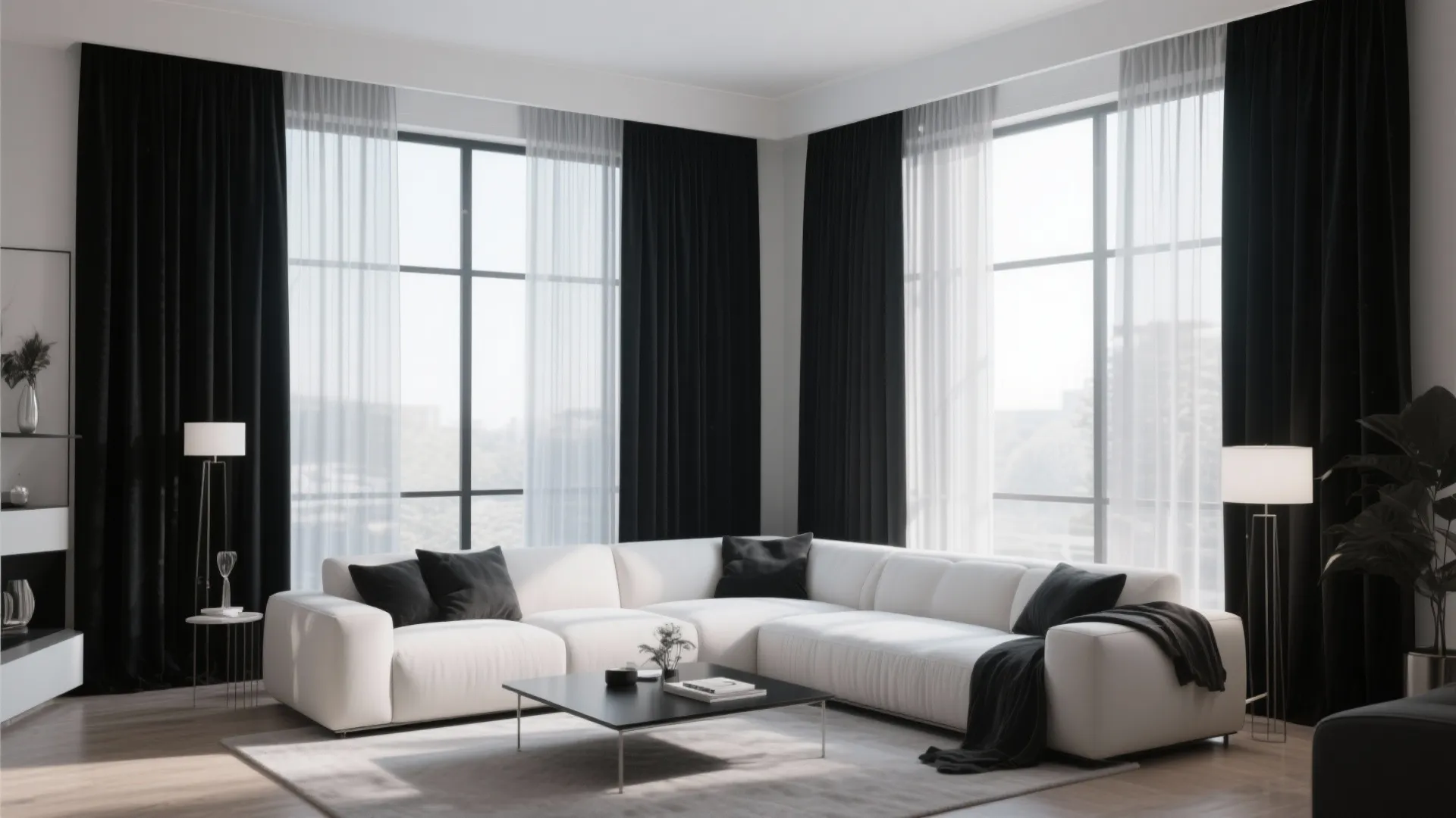 9. High-Contrast Curtains