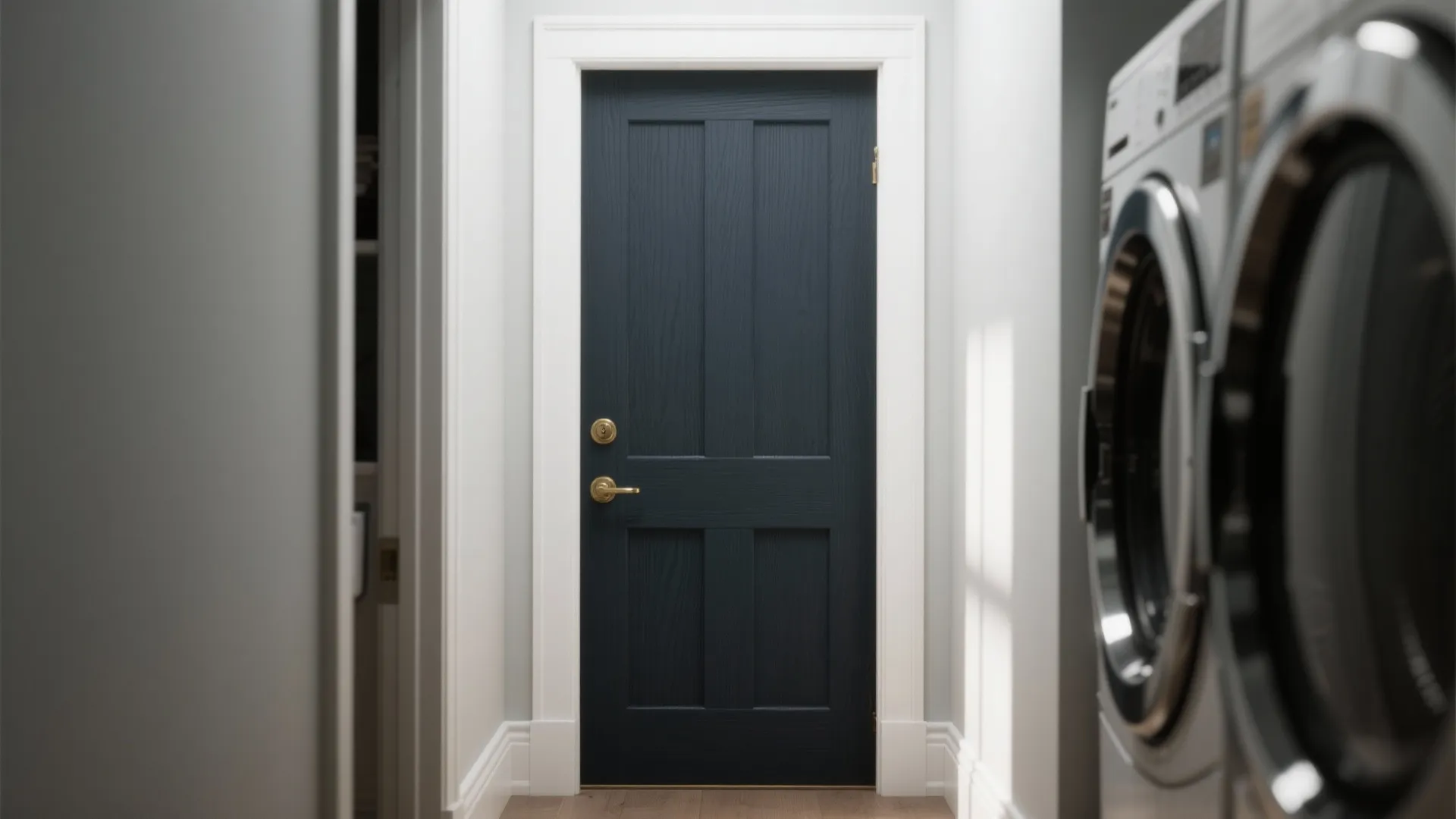 1. High-Contrast Trim and Door