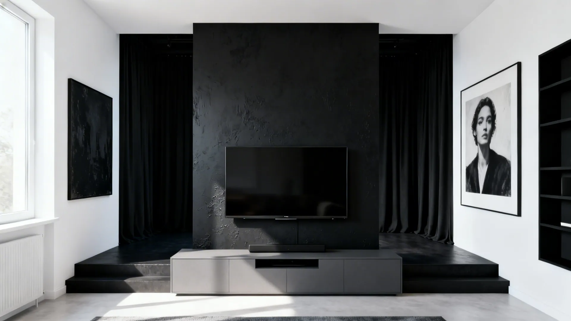 1. High-Contrast Focal Wall