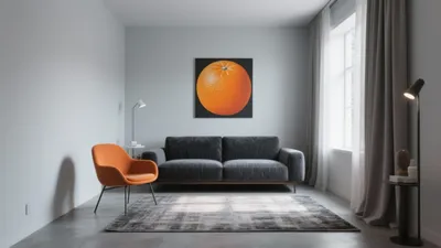 Modern Living Room with Bold Art and Neutral Palette