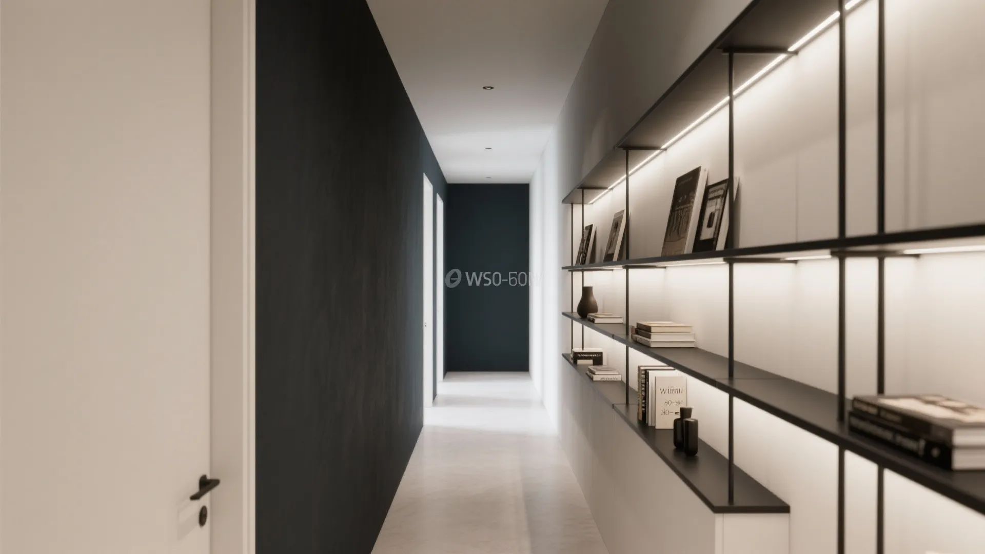 High-Contrast Paint and Slim Shelving