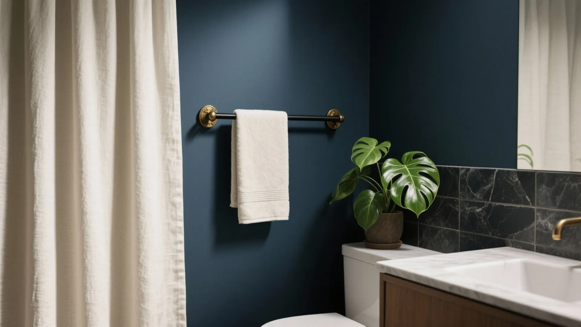 High-Contrast Styling: Linen, Brass, and Plants