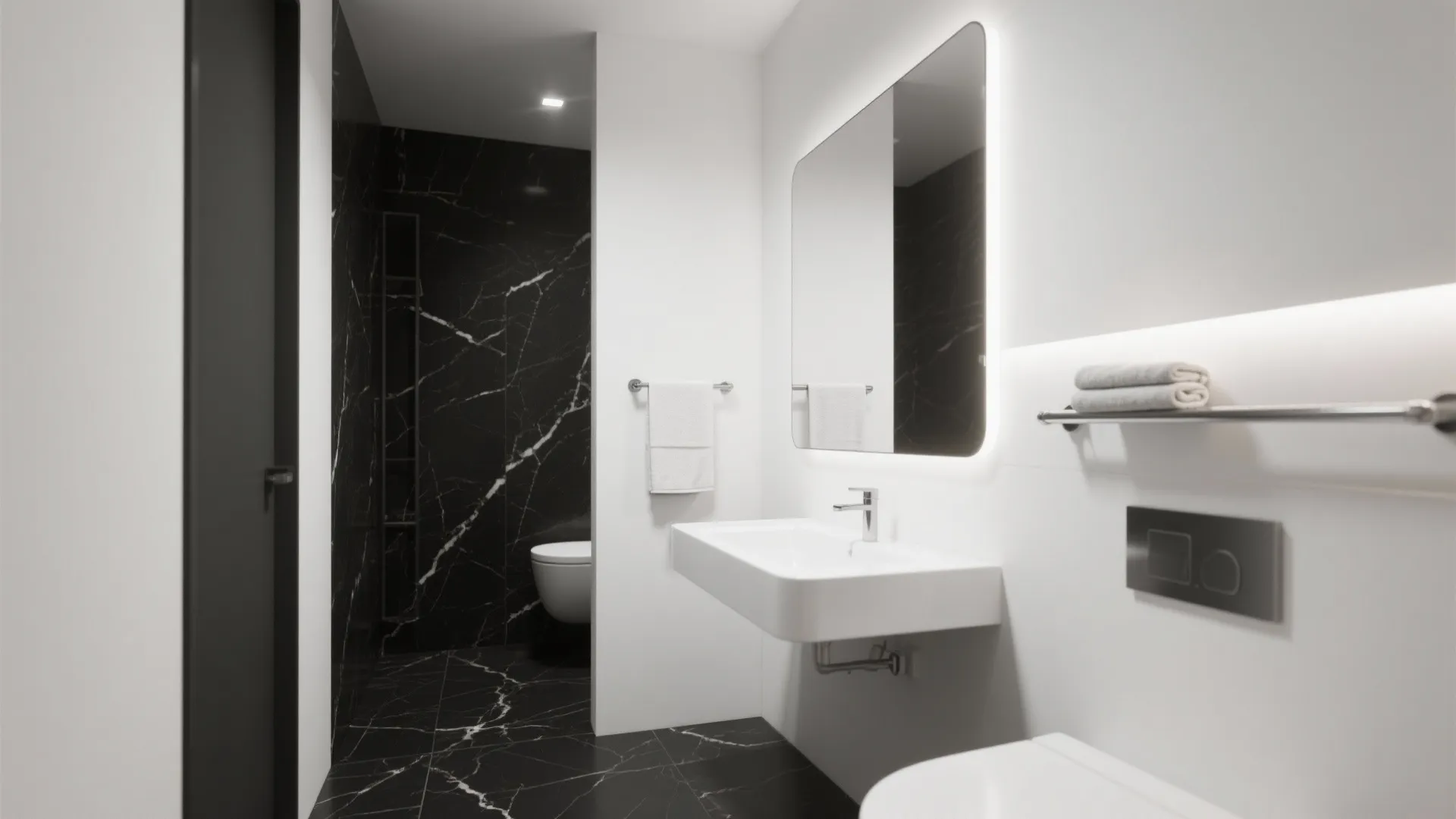 1. High-contrast with white walls