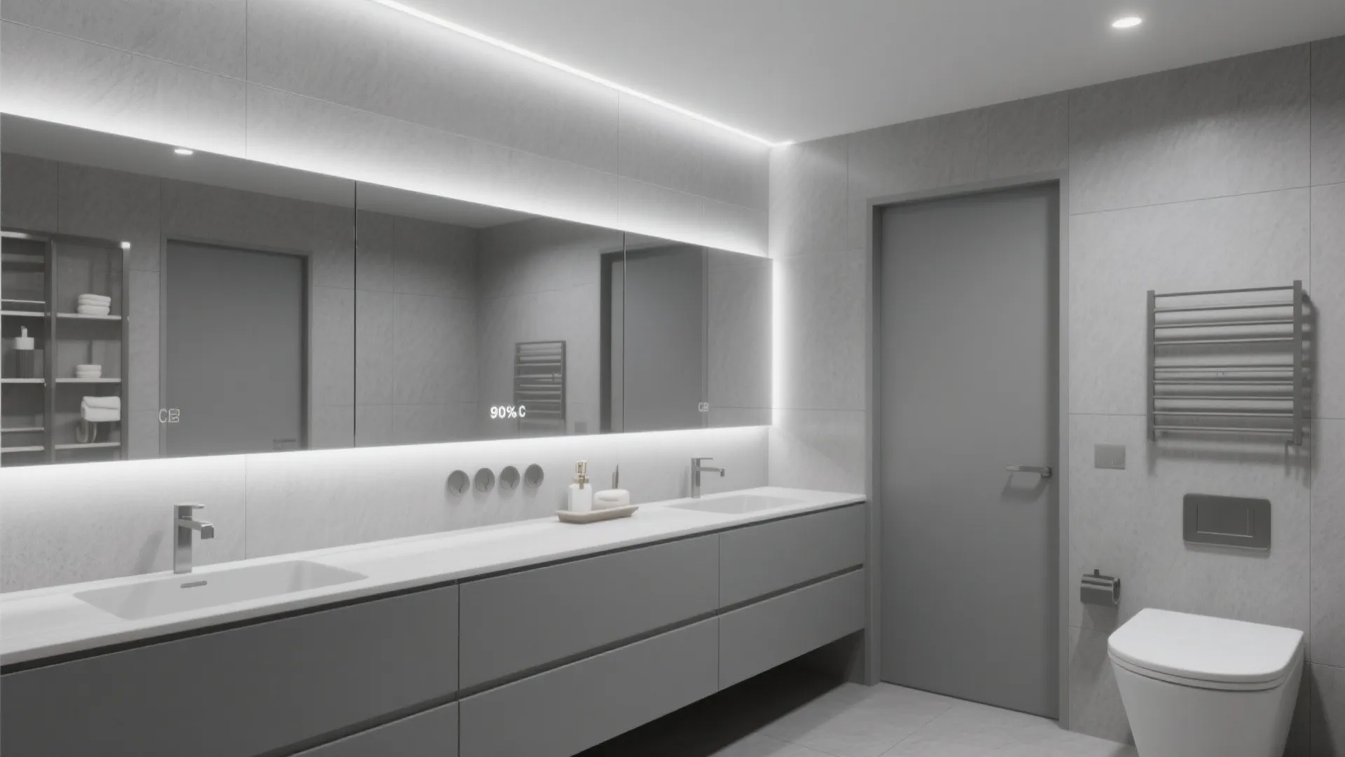 Light, Bright, and Easy-Clean: Grey-on-Grey with High-CRI Lighting