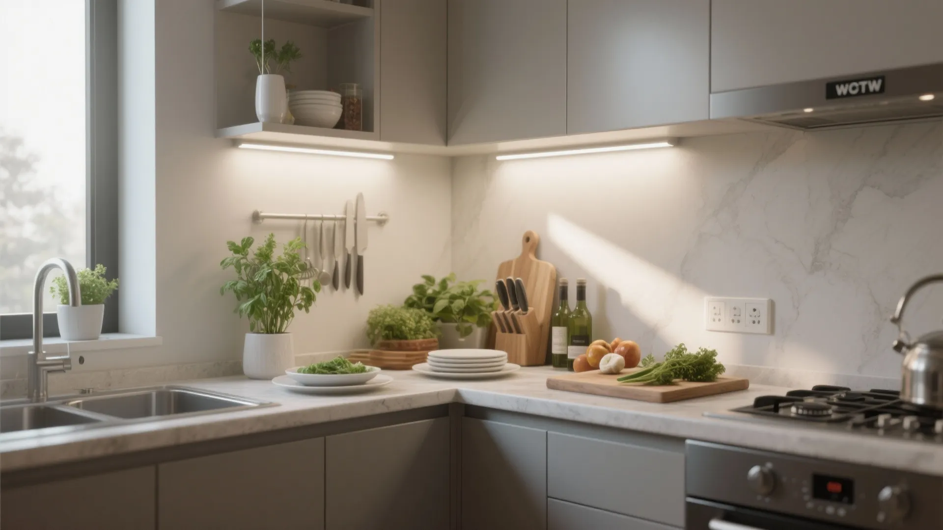 High-CRI task beams for precision cooking