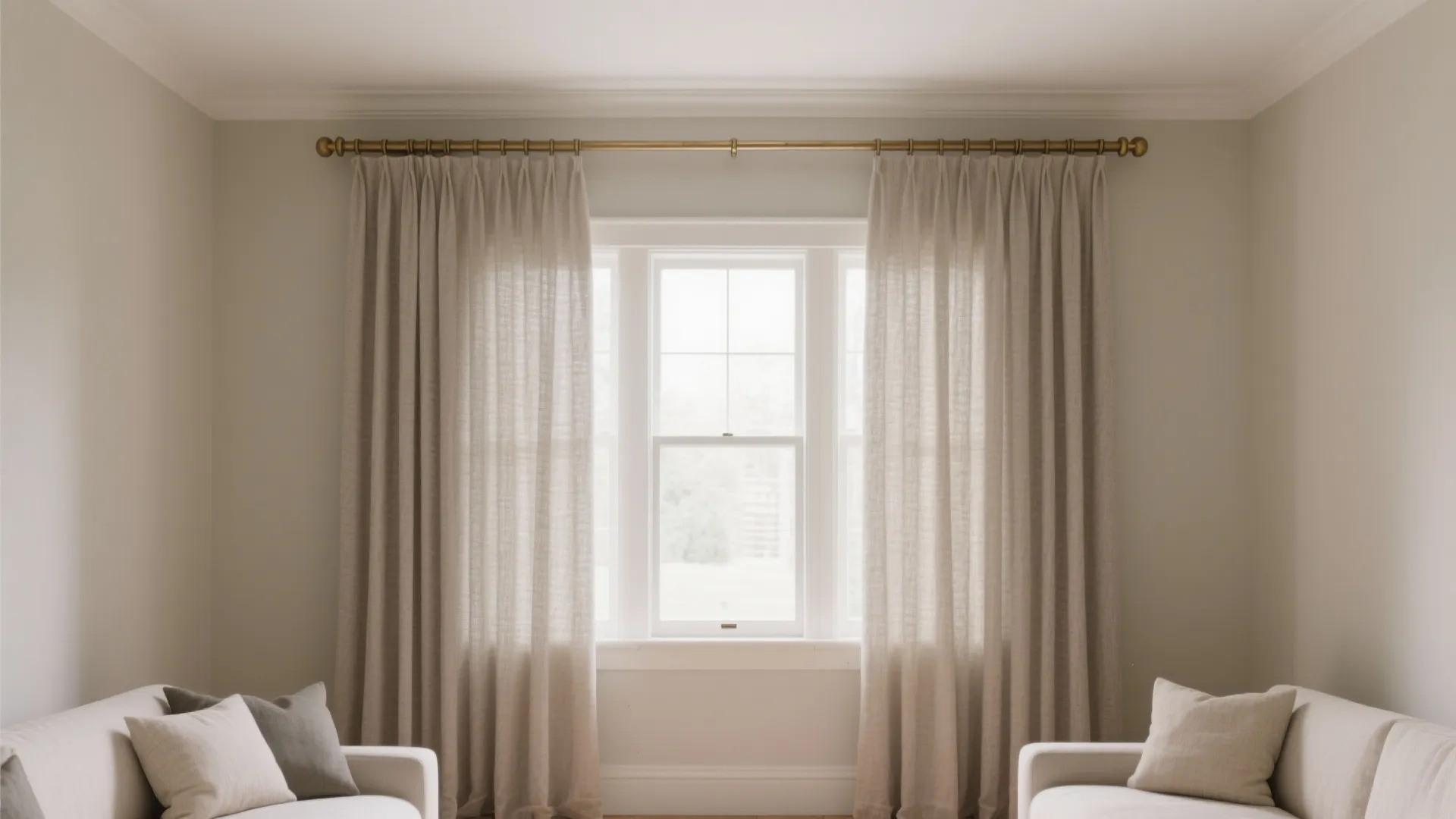 Ceiling-height curtains and high-hung rods