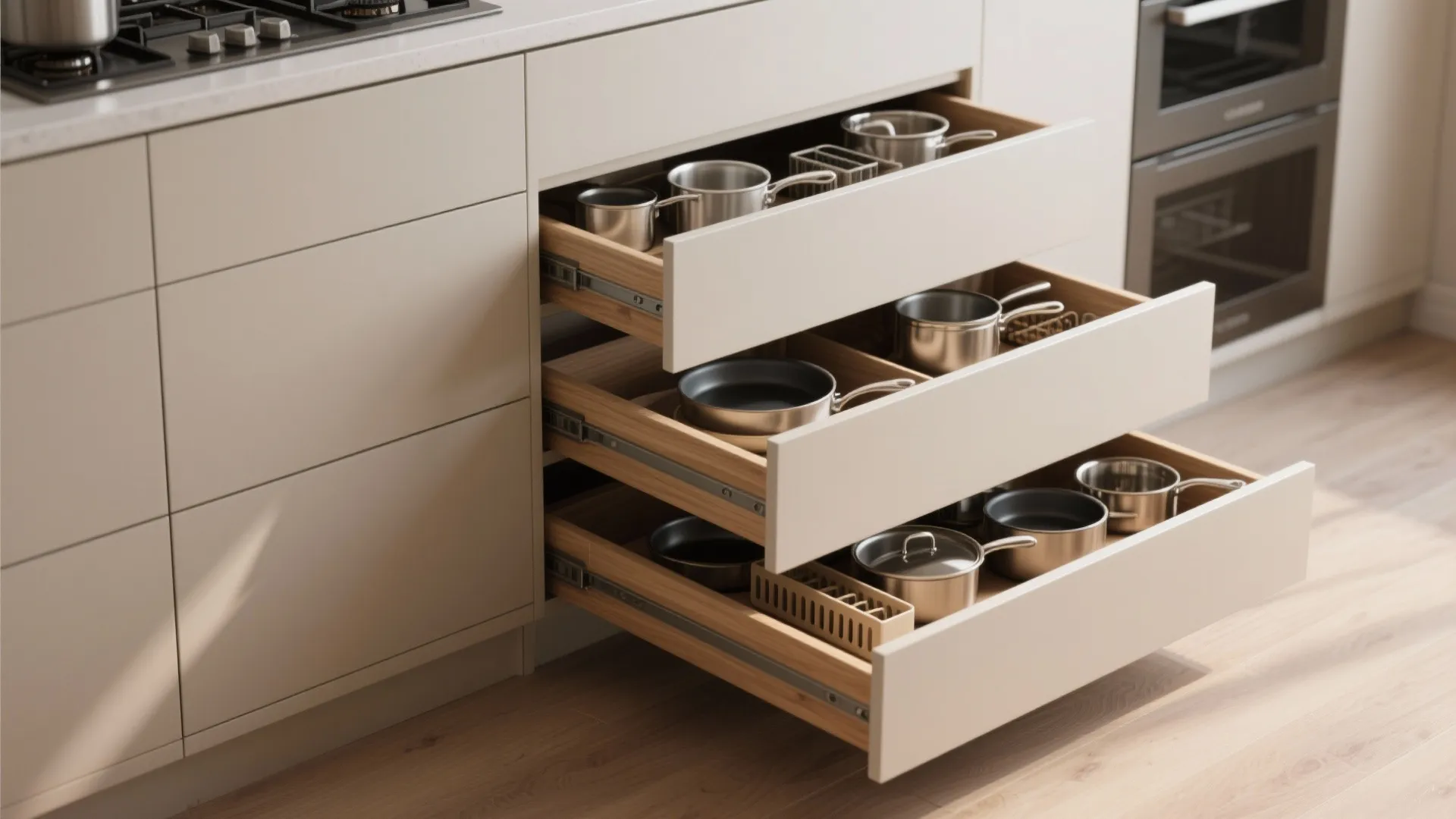1. Swap in slim, high-drawer bases