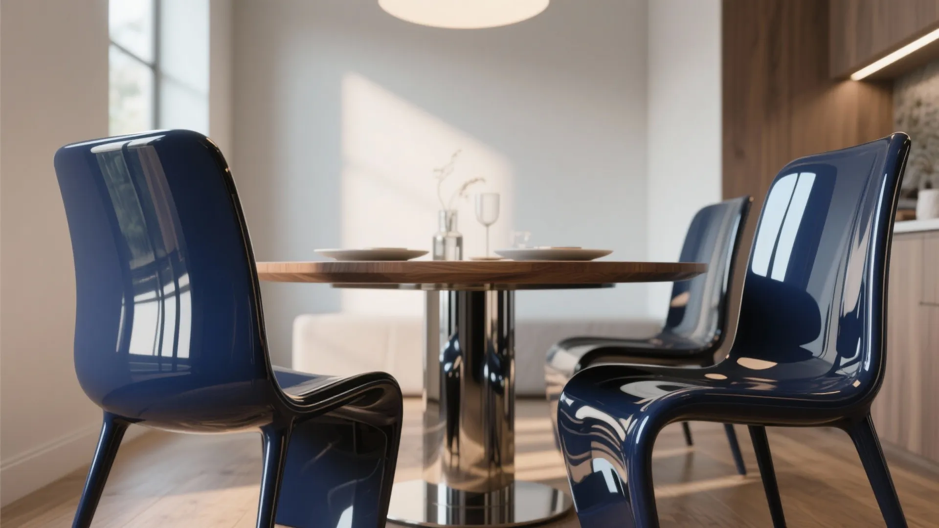 3. High-Gloss Accent Chairs