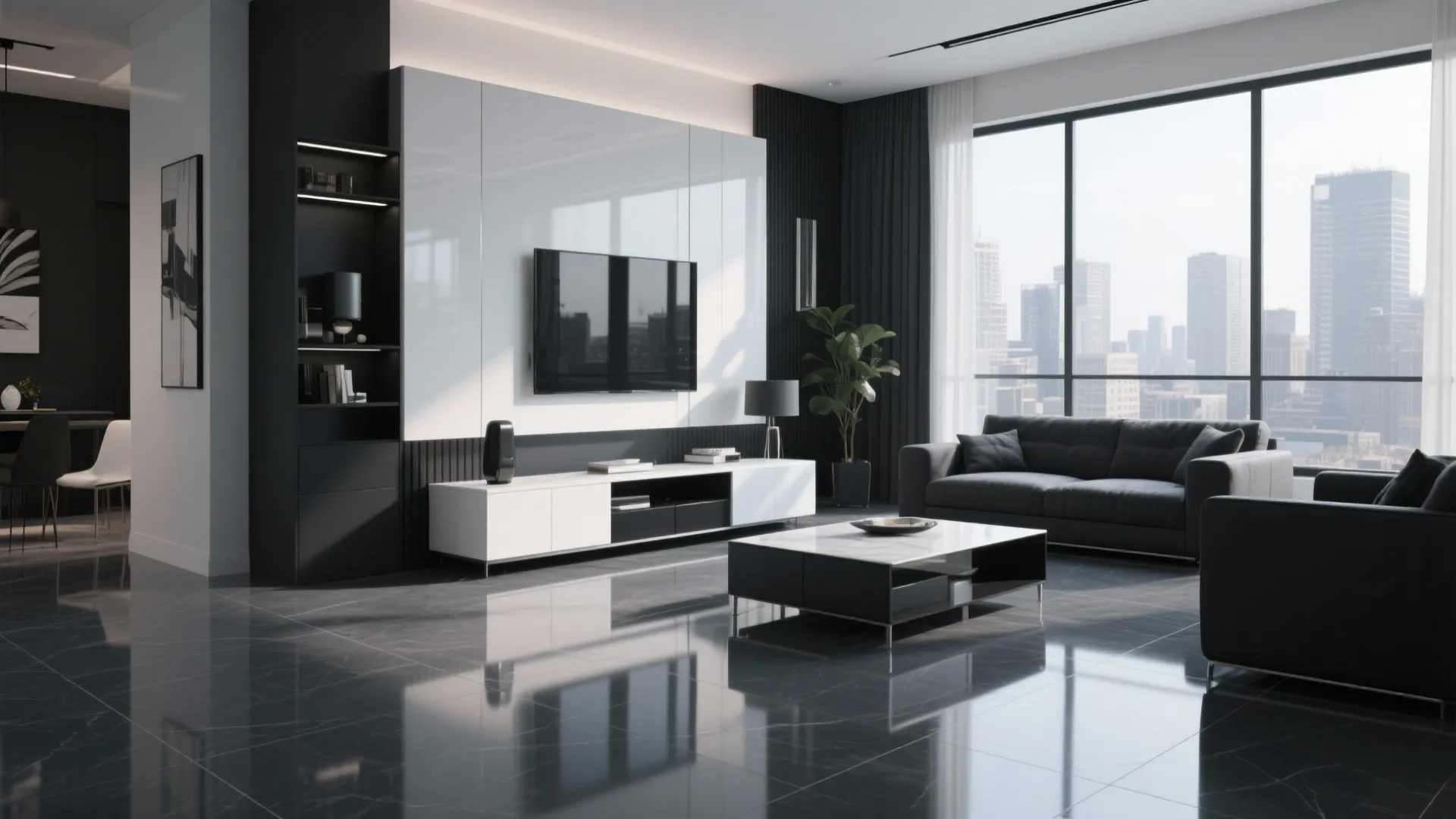 High-Gloss Gray Porcelain