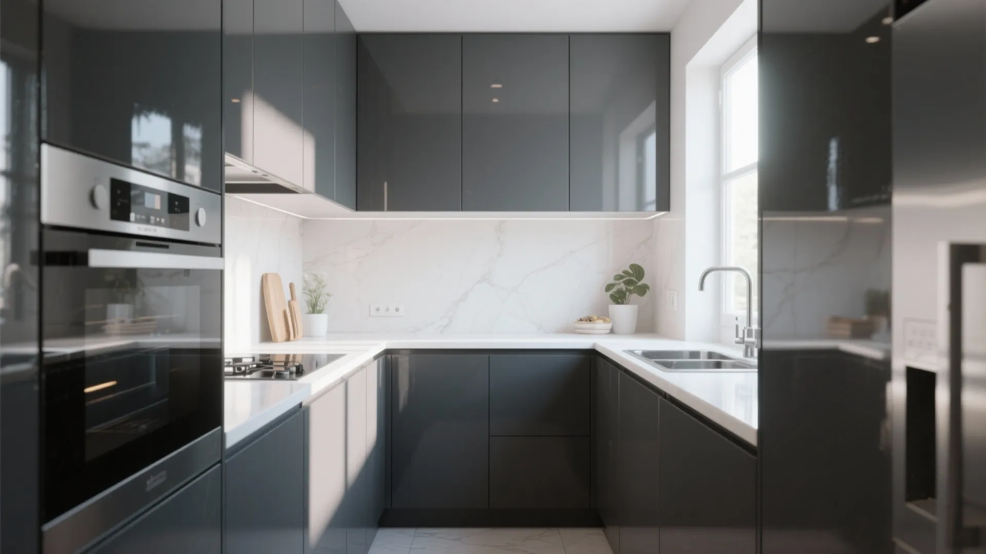 4. High-Gloss Grey for Light Bounce