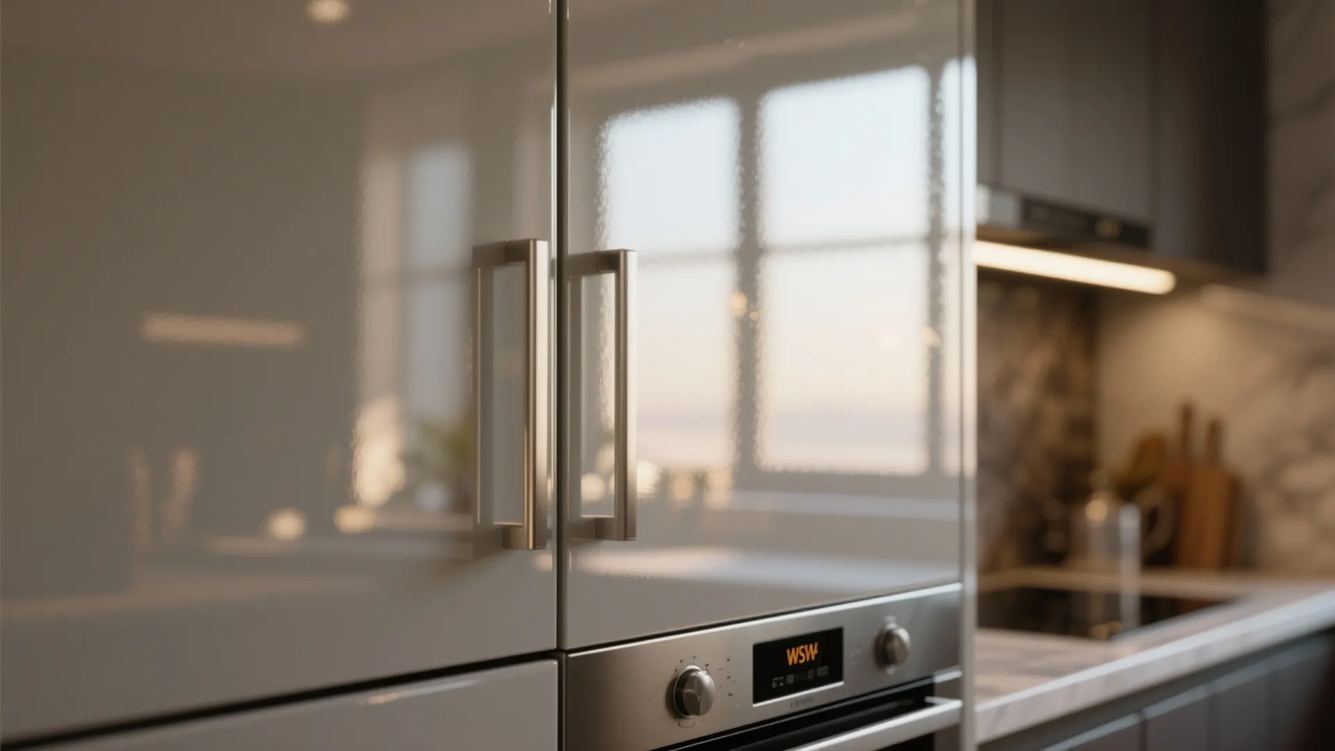 2. High-Gloss for Small Kitchens