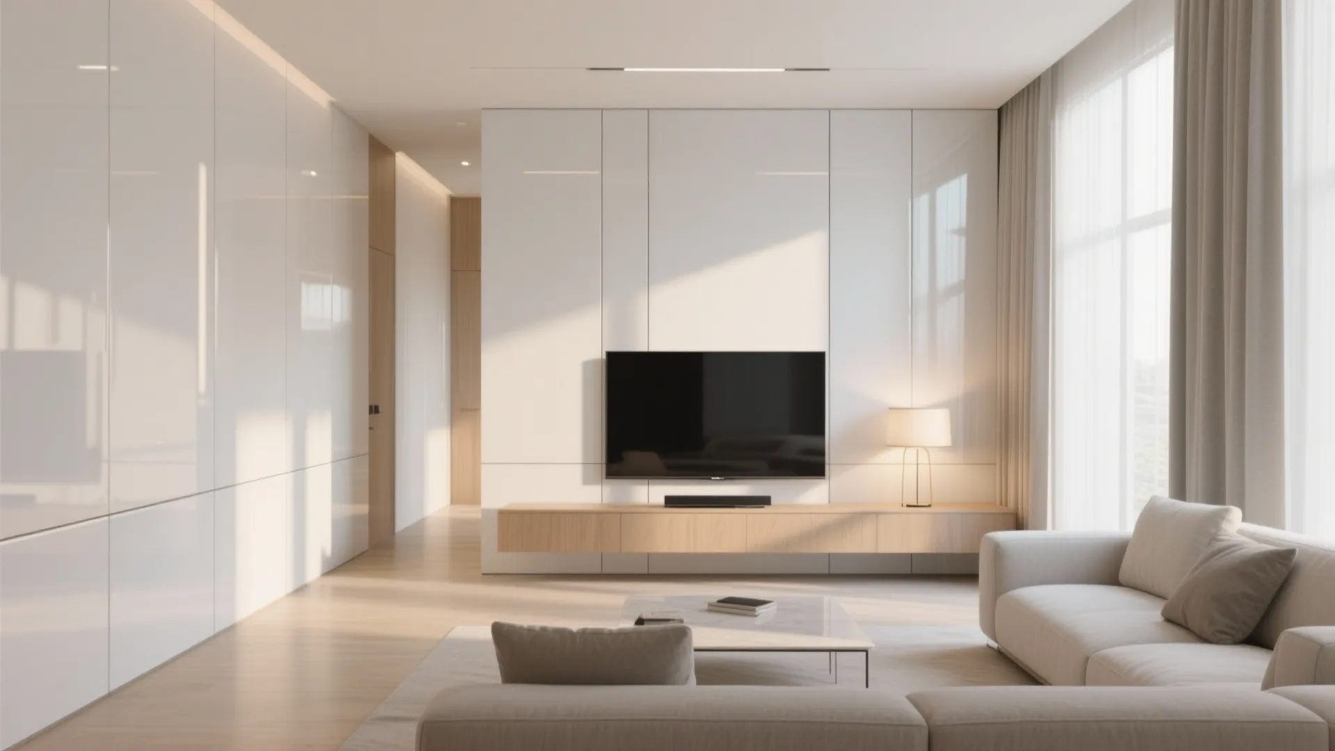 High‑Gloss PVC Panels to Fake Spaciousness