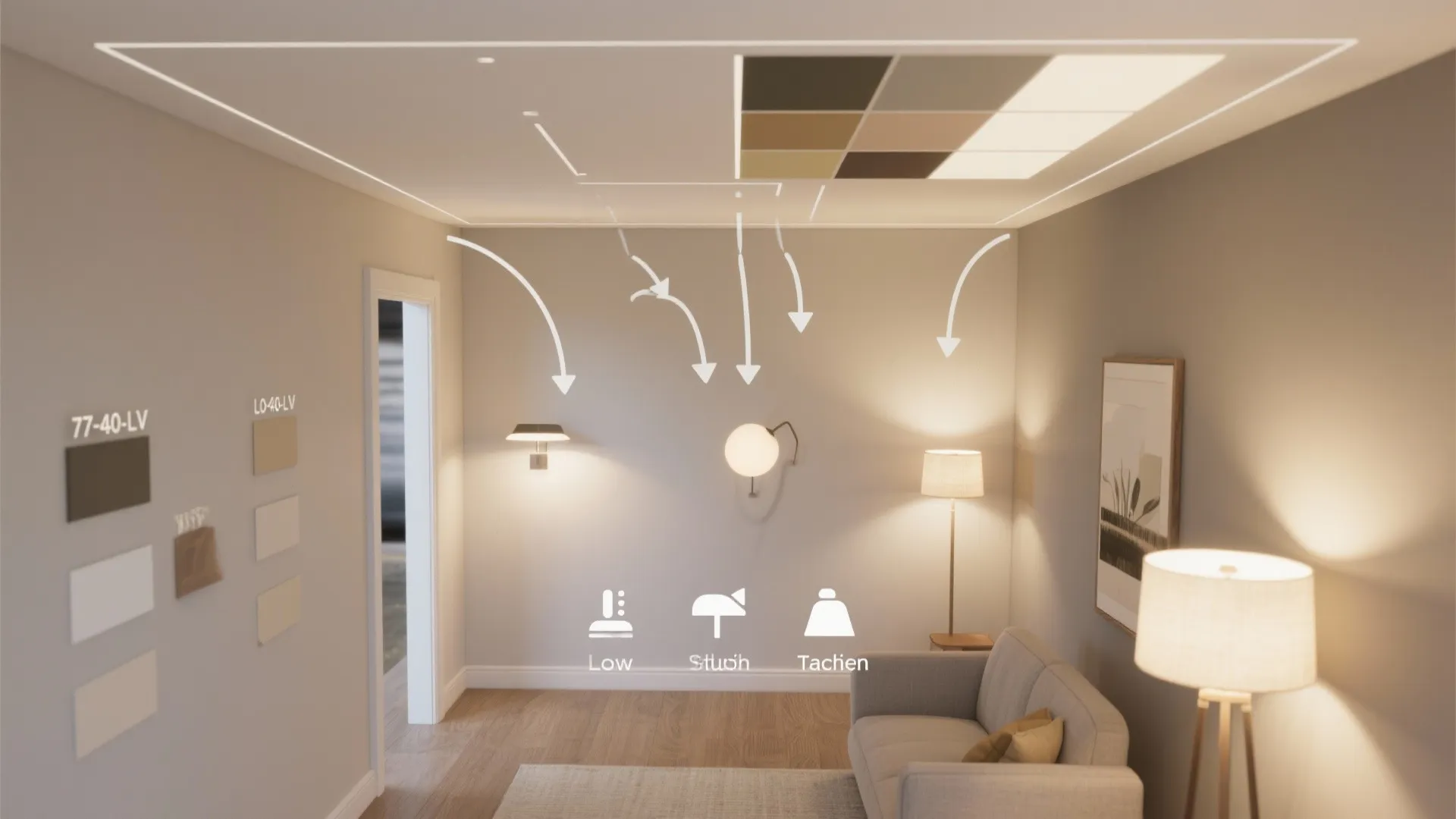 High-LRV Neutrals with Low-Sheen Finishes