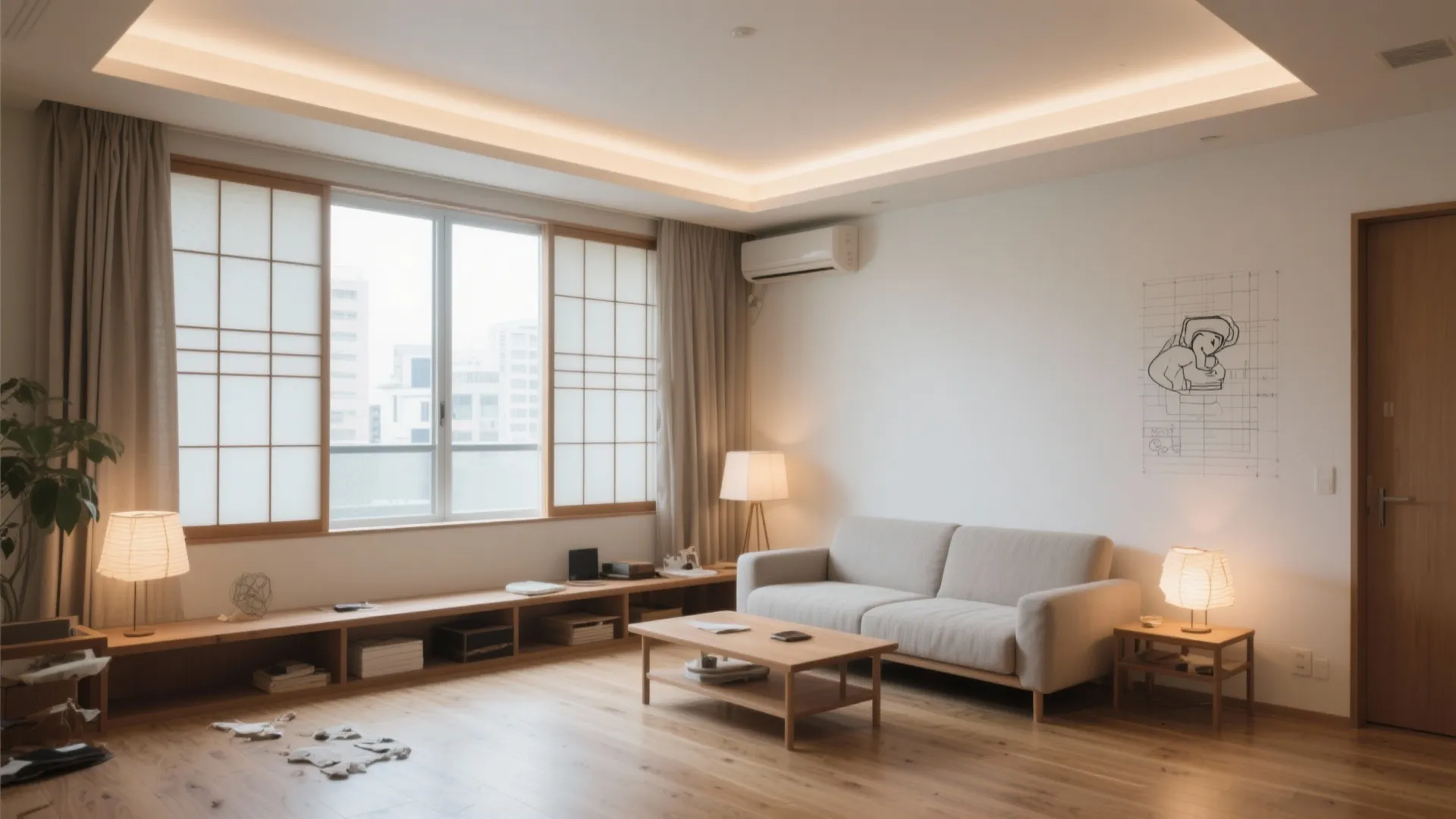 Tips 5: 窓と照明は“面で柔らかく”計画し、広がりを演出（東京小户型 × 日本都市の光）