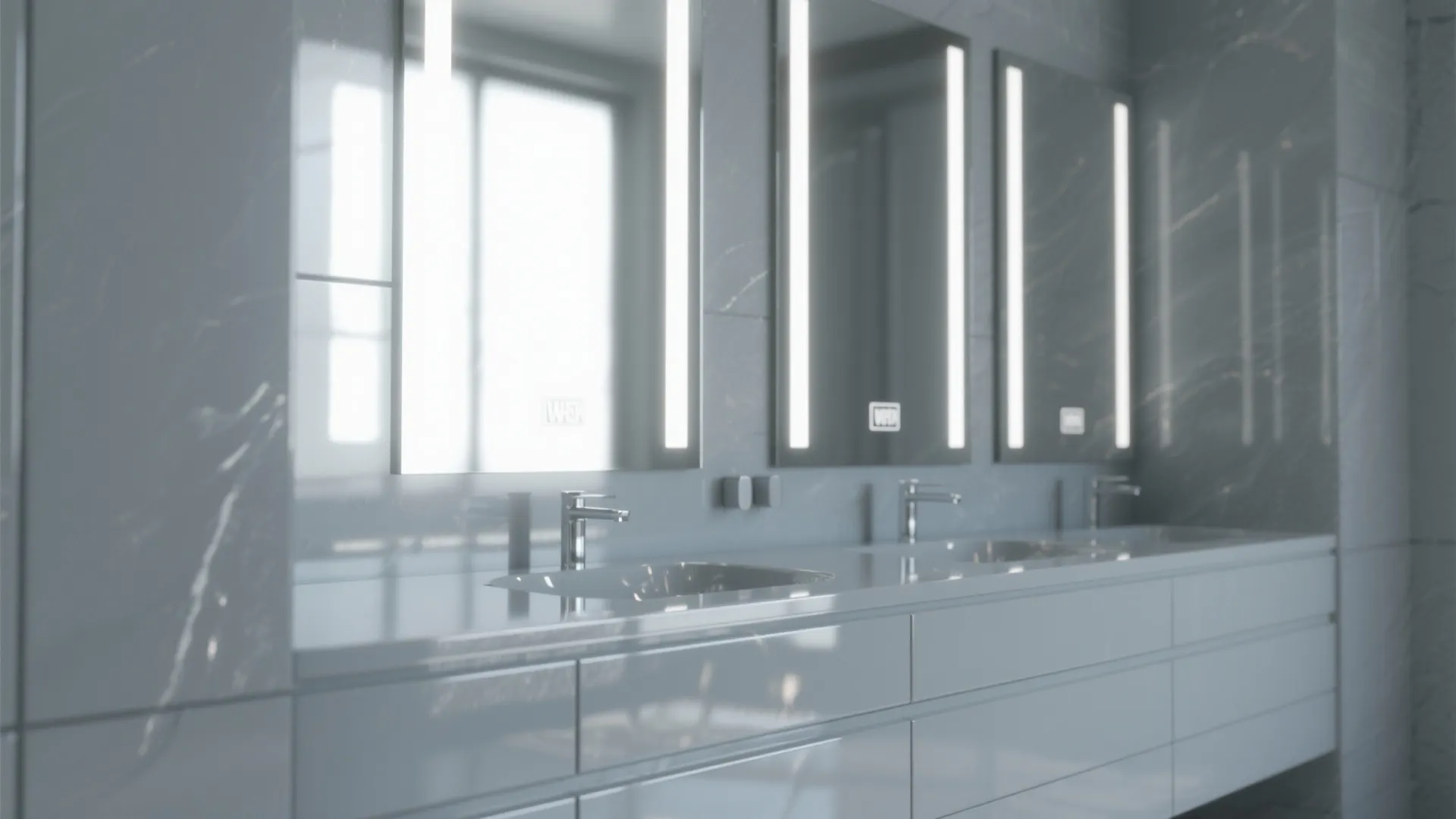 5. High-gloss dove grey with mirror panels