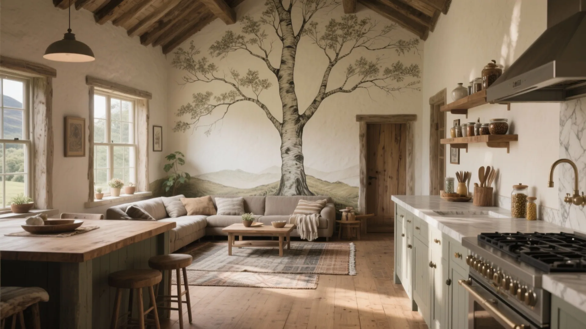 Highland Homes Painted Tree — 5 Design Ideas: Nature-inspired touches for Highland homes: murals, sculptural dividers, tiles, and low-budget tricks I’ve tested