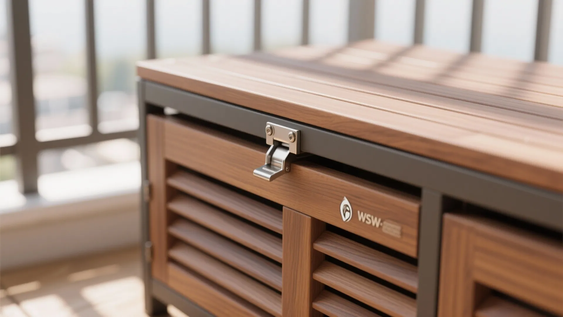 Minimal balcony storage that hides clutter