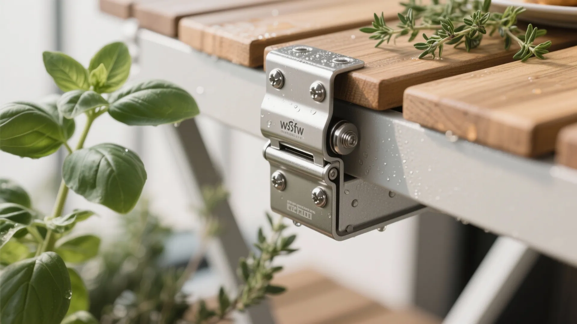1) Slim fold-down balcony table with wall planters