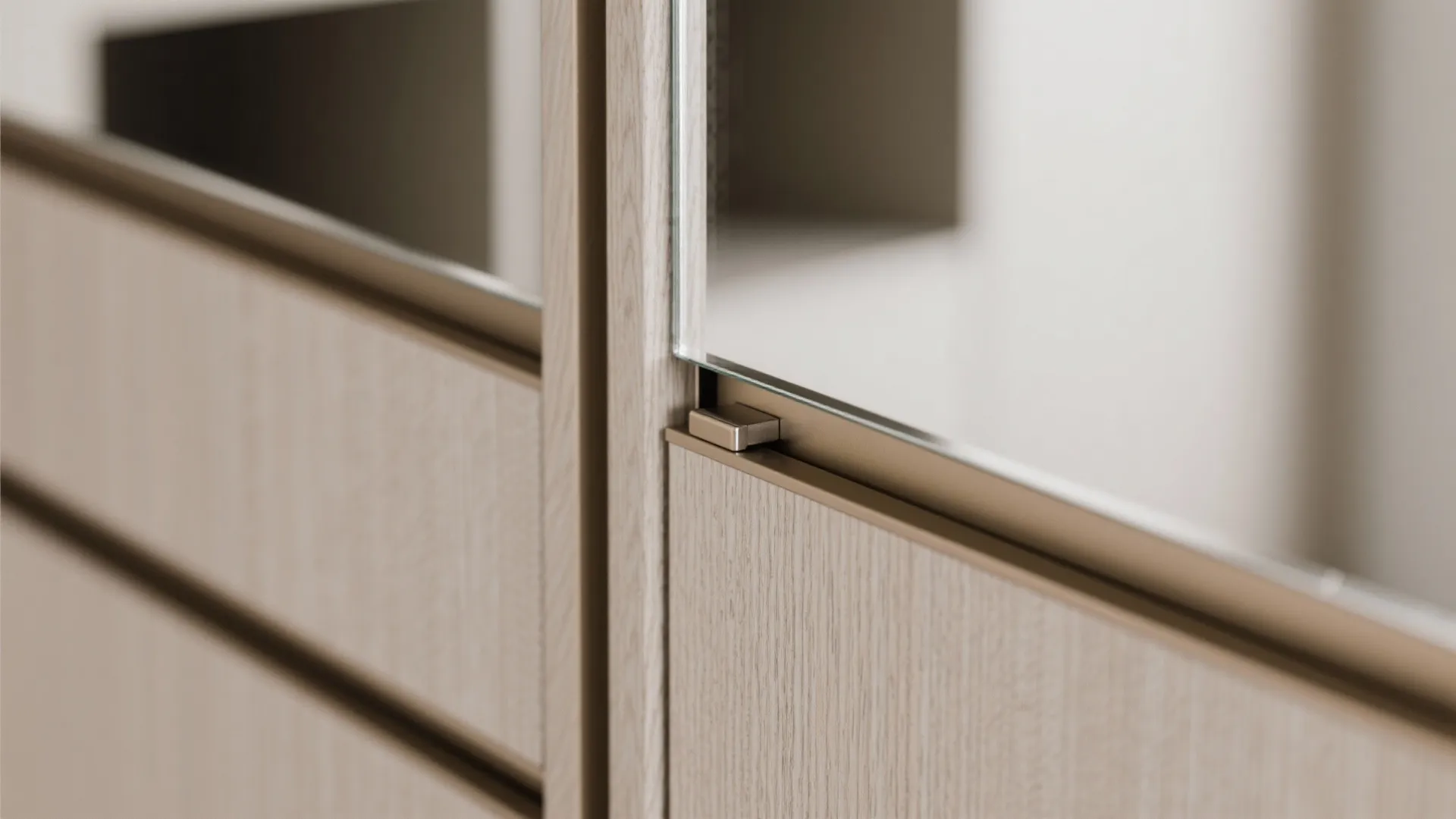 Built-in storage with mirrored doors and multi-use furniture