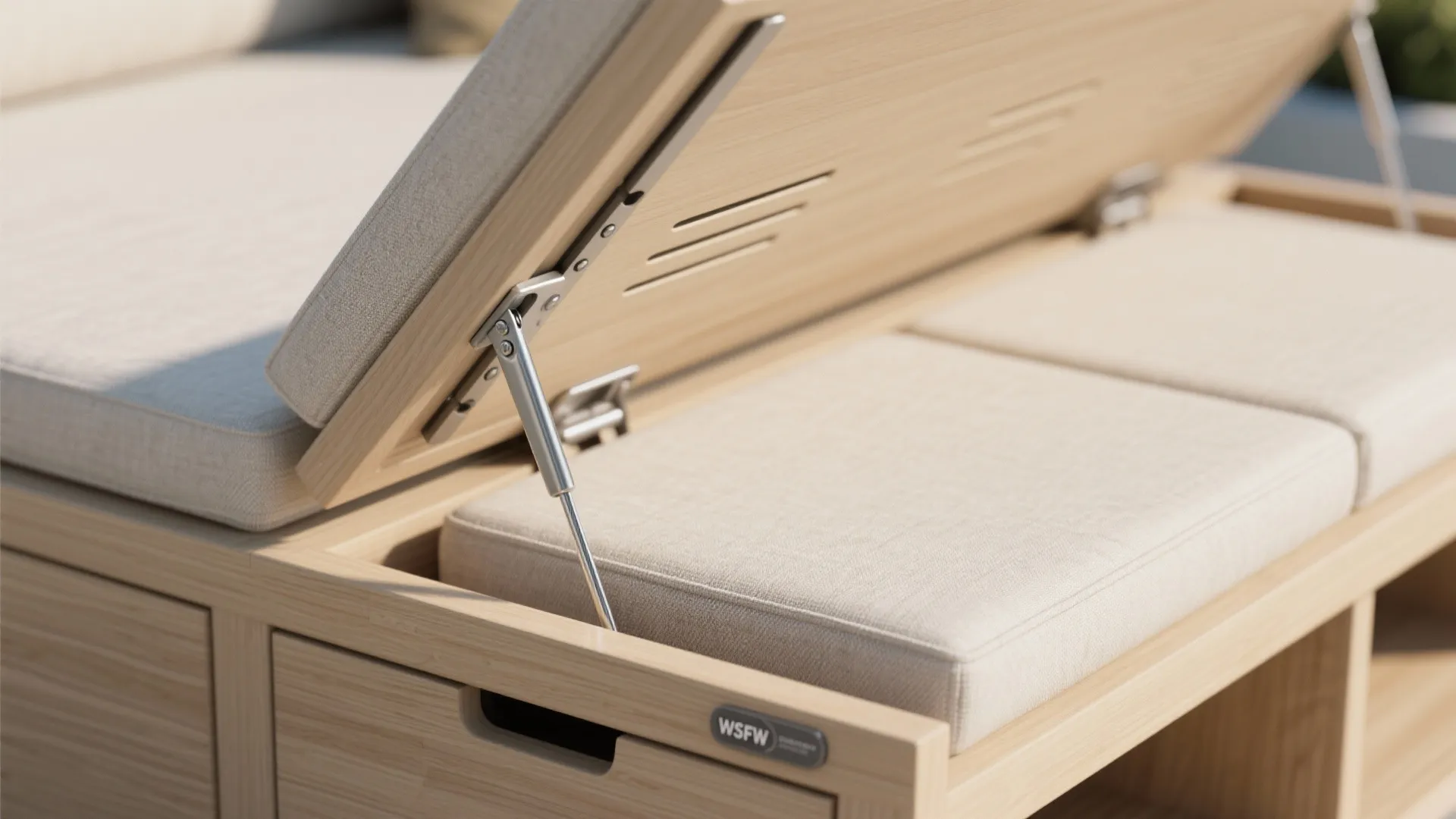 Minimalist Balcony Seating with Hidden Storage