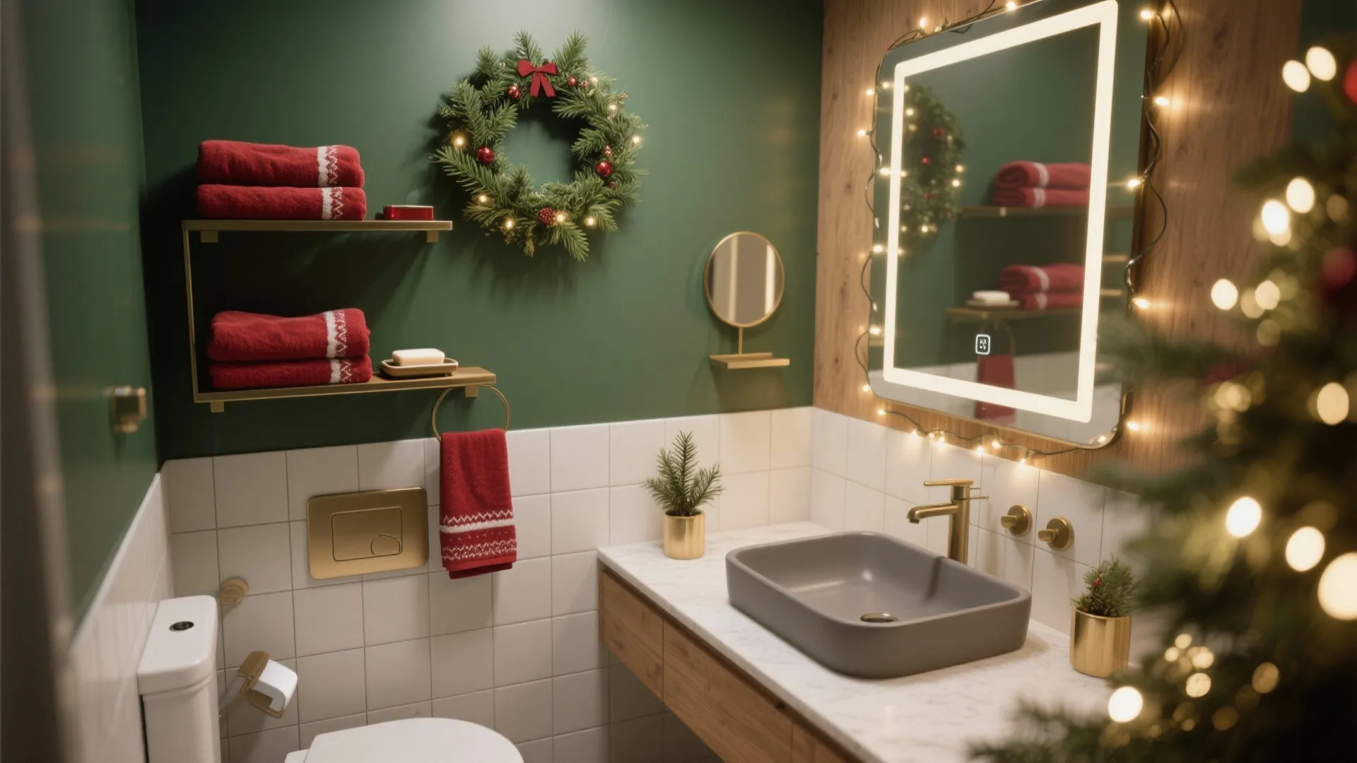 5 Simple Christmas Bathroom Decor Ideas: Small-space holiday charm: 5 easy Christmas bathroom decorating ideas I actually used