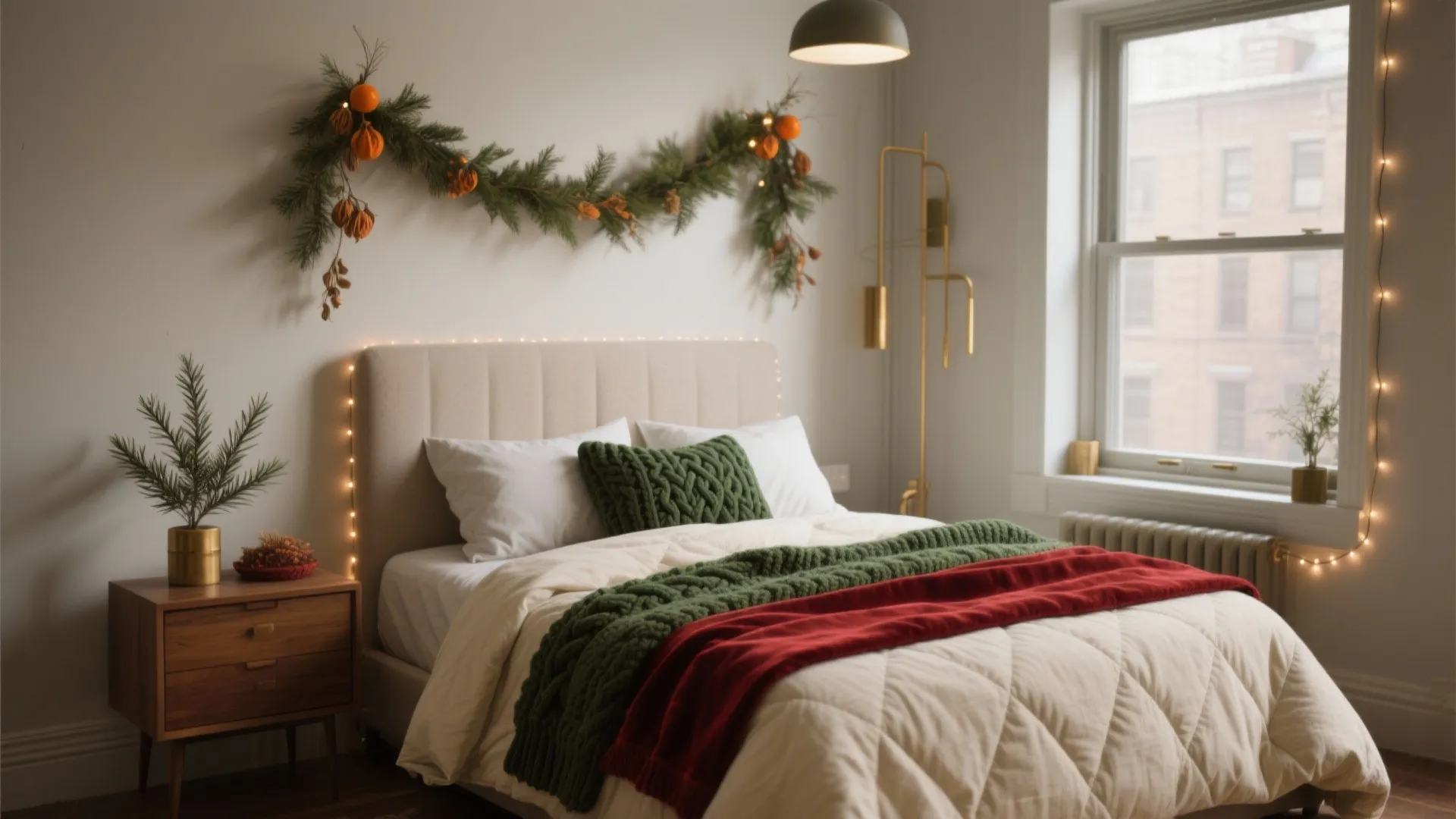 Bedroom Xmas Decorations: 5 Space-Savvy Ideas: A senior designer’s cozy, clutter-free Christmas ideas for small bedrooms