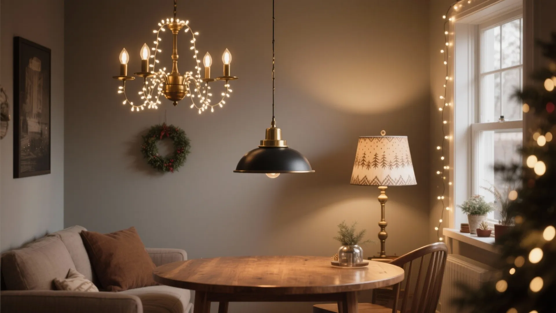 5 Festive Ideas for Christmas Light Fixtures: Creative, small-space-friendly Christmas decor ideas for light fixtures from a seasoned interior designer