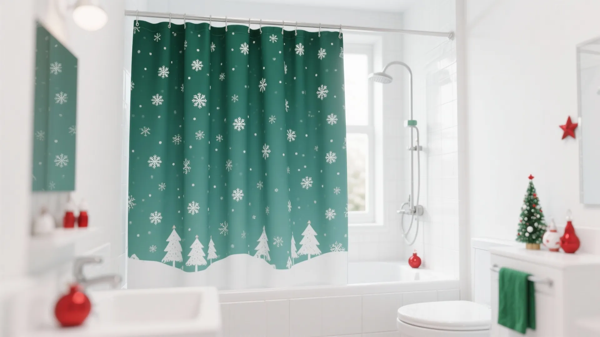 5. Festive Shower Curtain