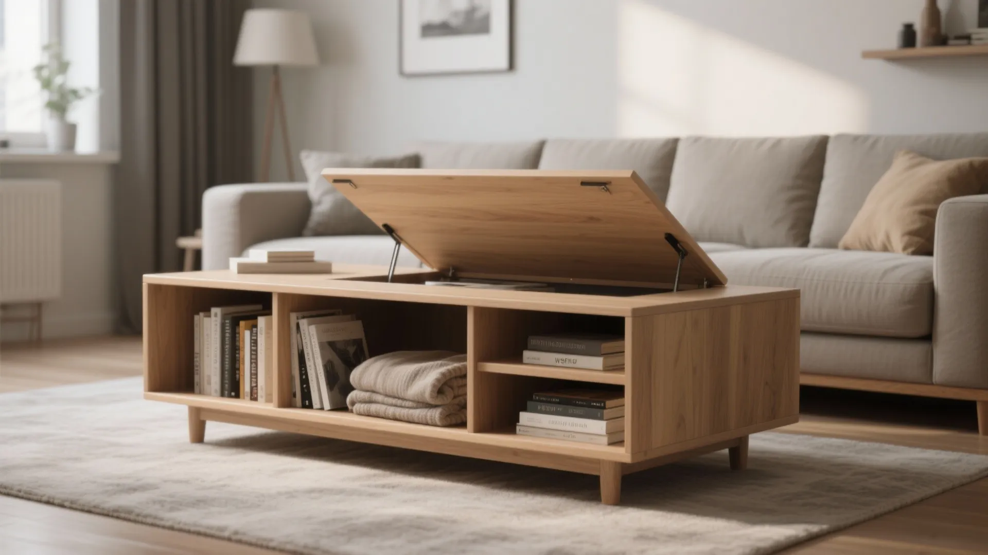2. Hollow Storage Coffee Table
