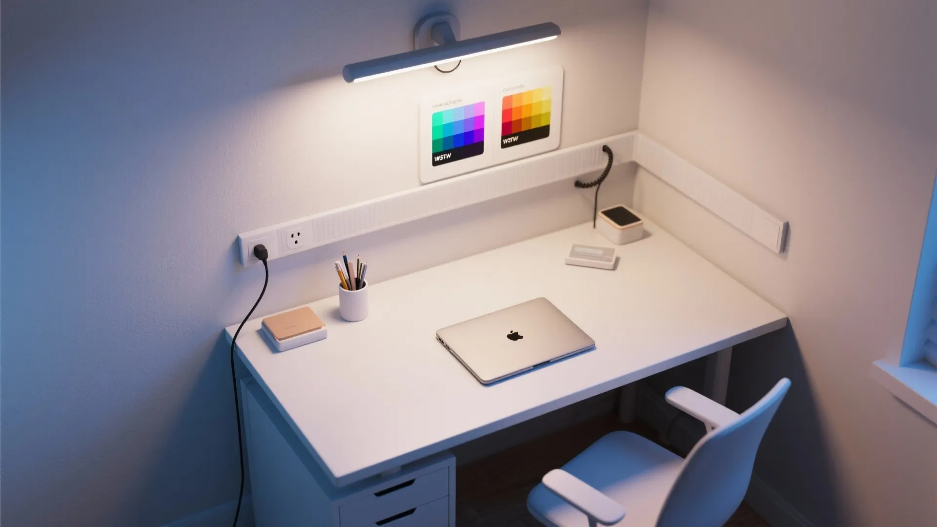 3. Task lighting above a small home office