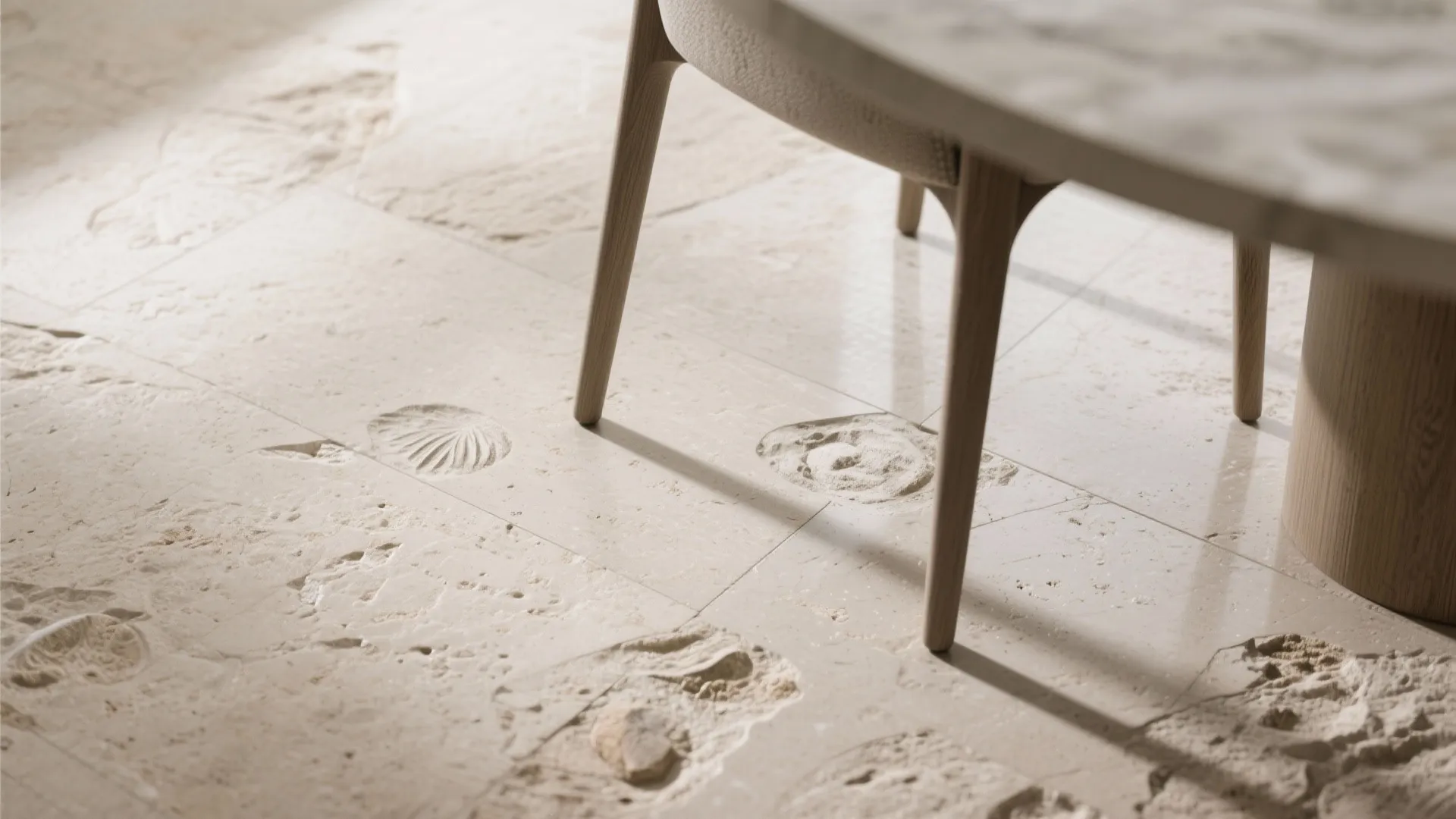 Textured natural stone tiles with honed finishes